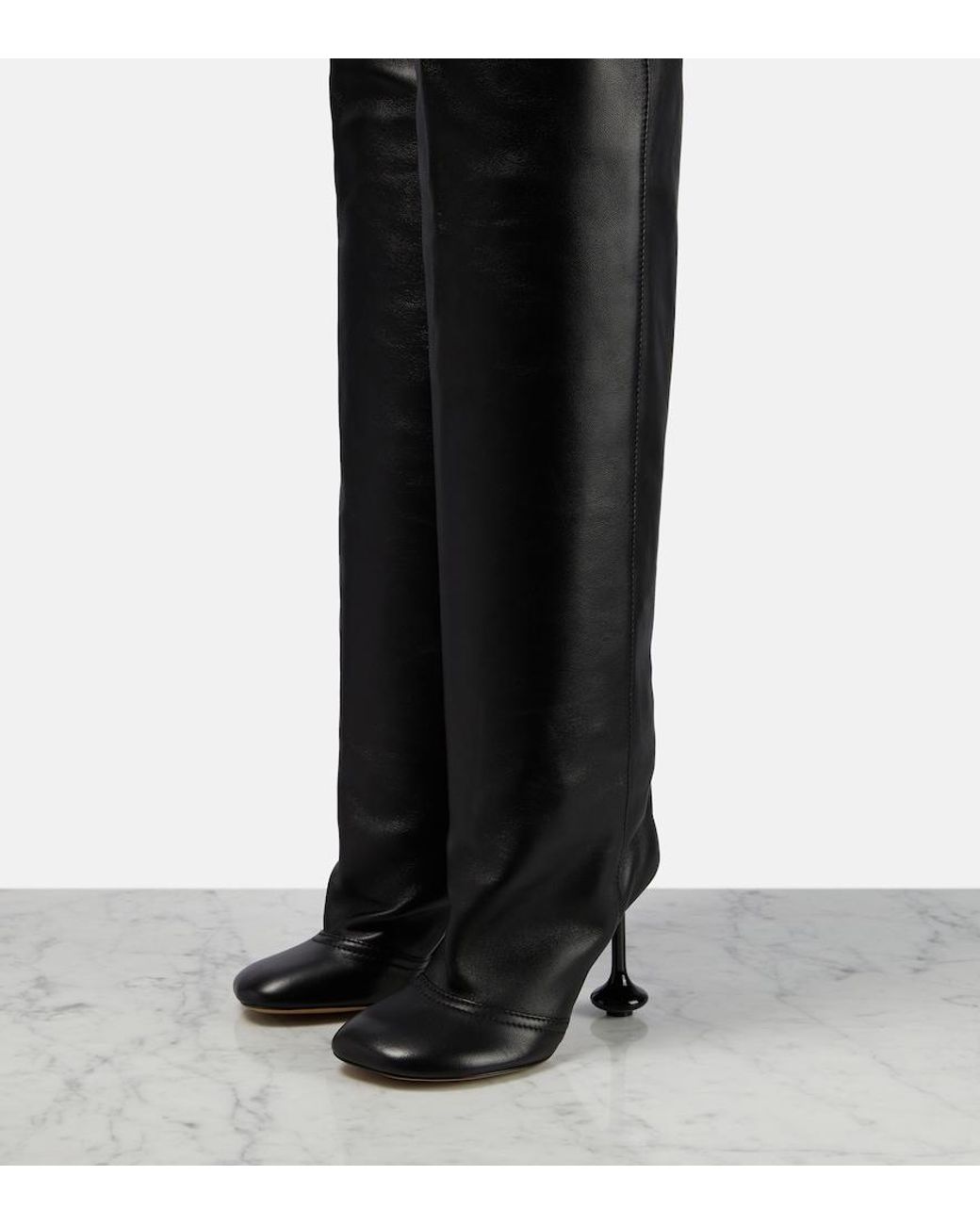 Loewe Black Lambskin Knee-High Boots