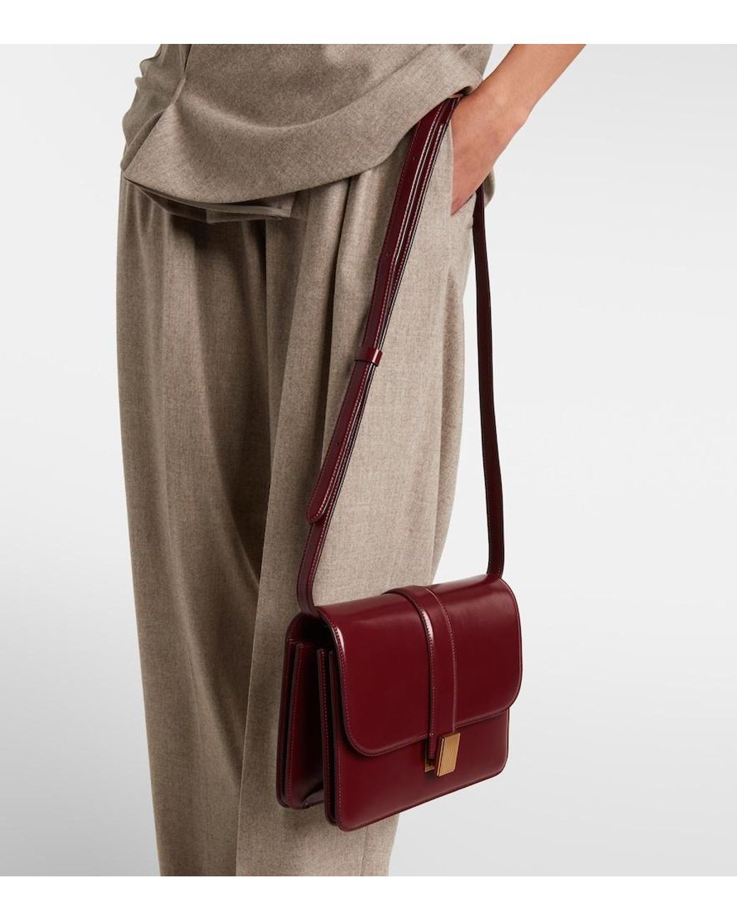 Khaite Red Blake Leather Crossbody Bag