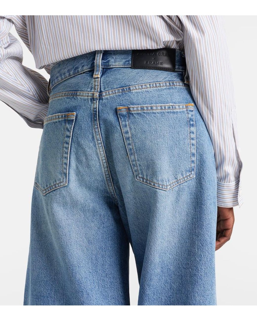 X Amelia – Short Jort A Taille Haute En Jean FRAME en coloris Blue