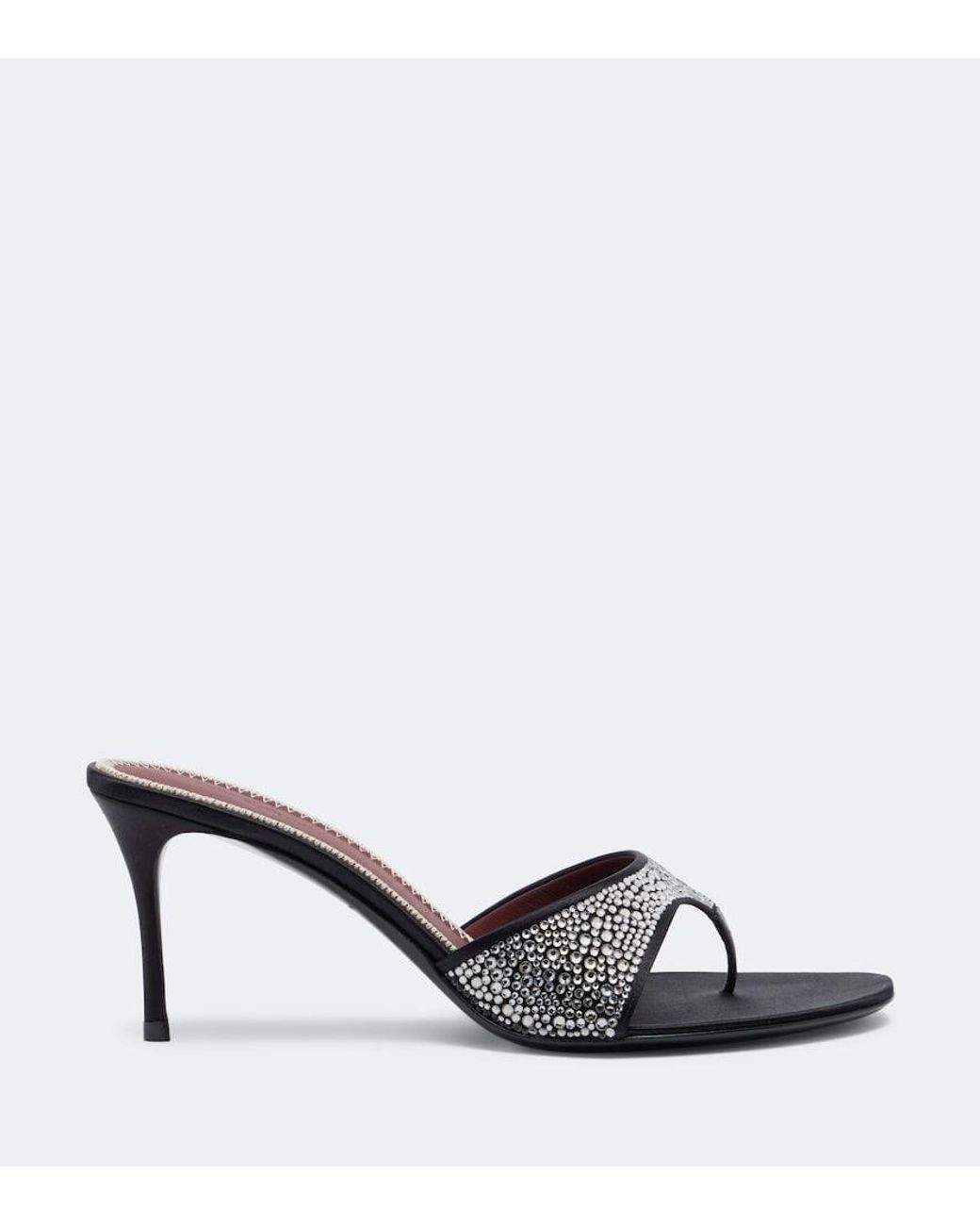Magda Butrym Black Embellished Satin Thong Sandals