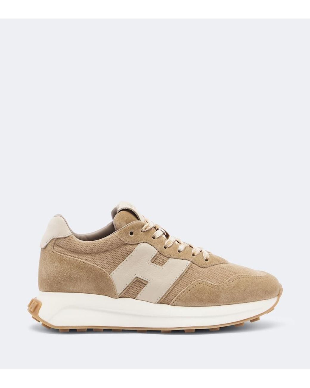 Hogan Black H641 Leather-Trimmed Suede Sneakers