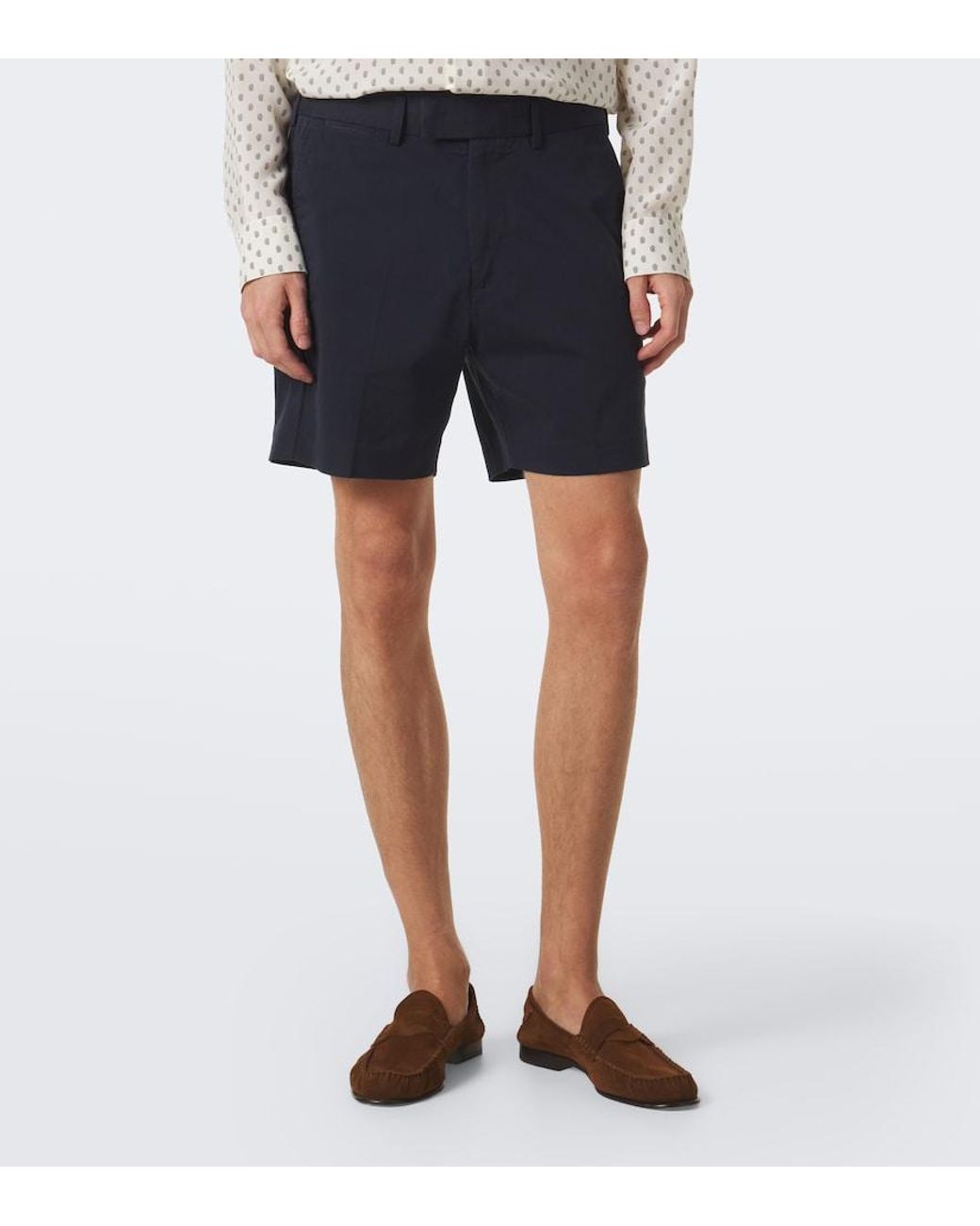 Tom Ford Blue Cotton Twill Shorts for men