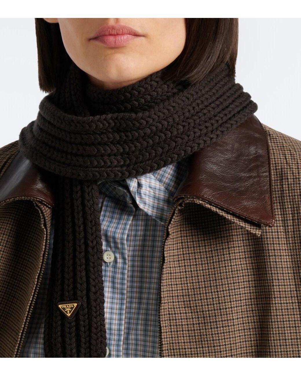 Prada White Virgin Wool Scarf