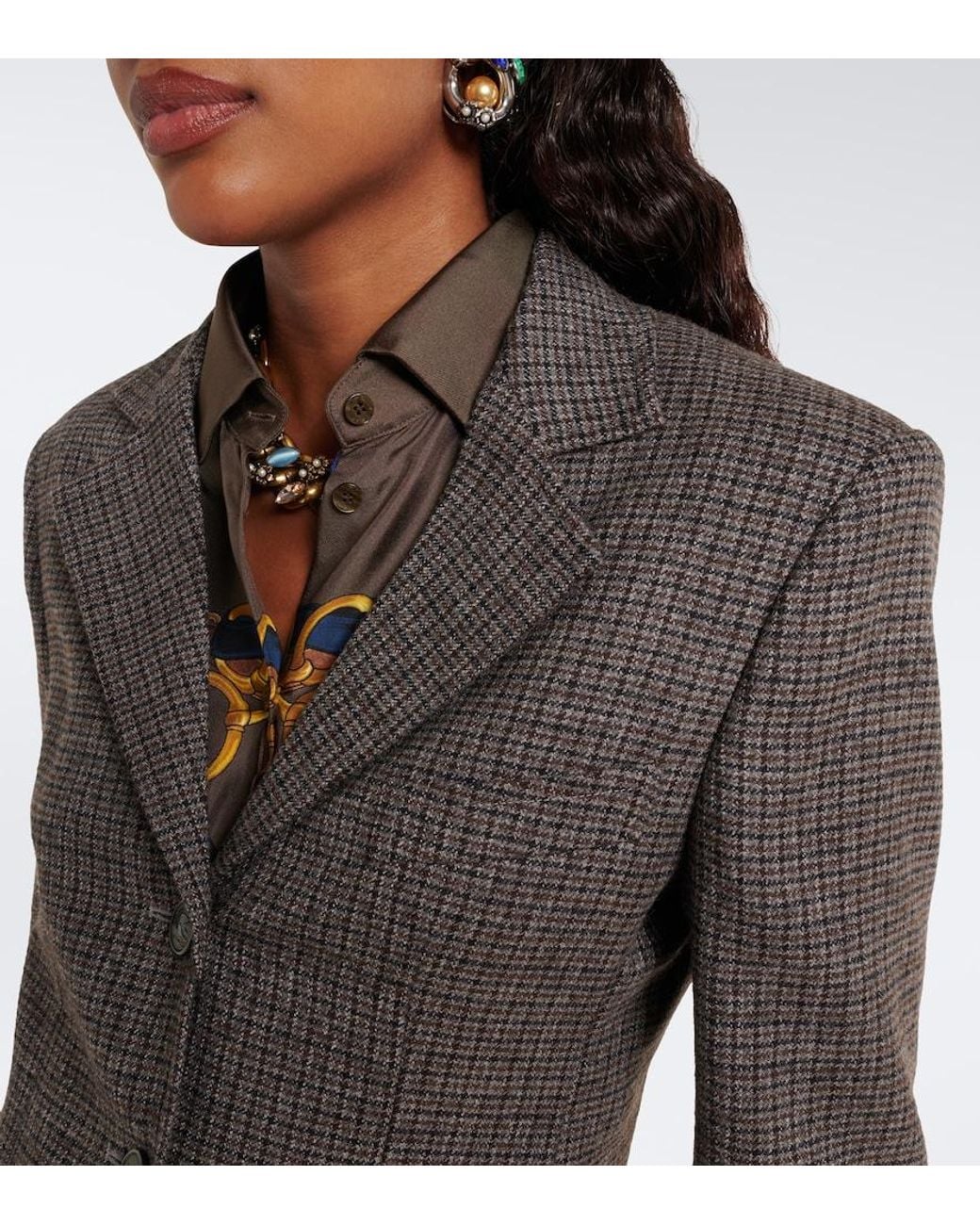 Etro Black Checked Wool Blazer