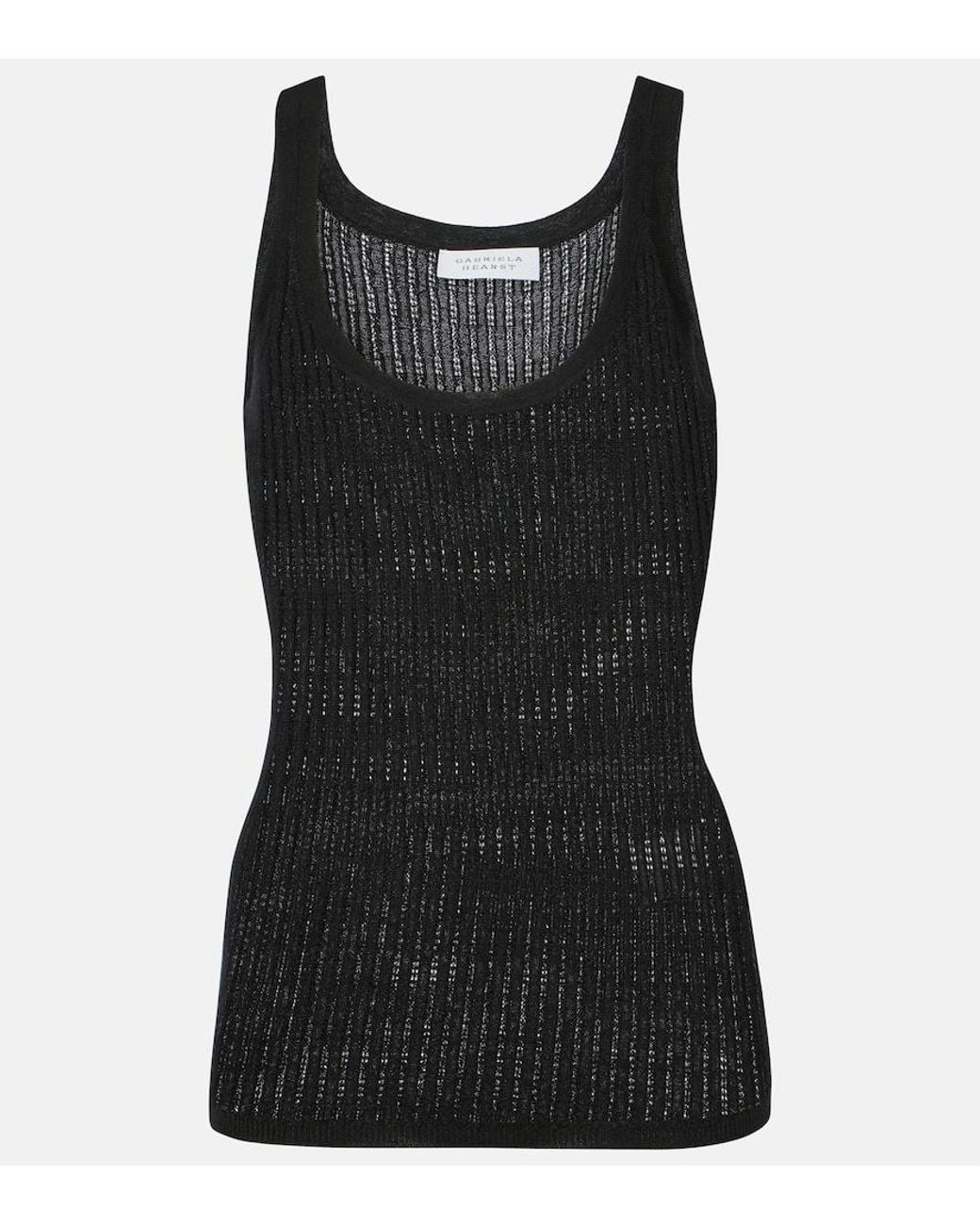 Gabriela Hearst Black Nevin Cashmere And Silk Tank Top