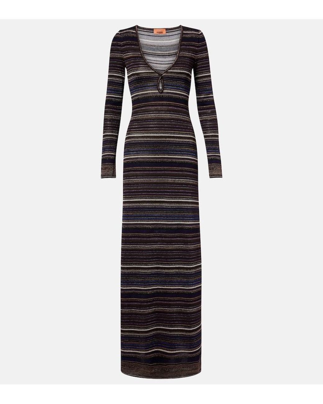 Missoni Black Striped Maxi Dress
