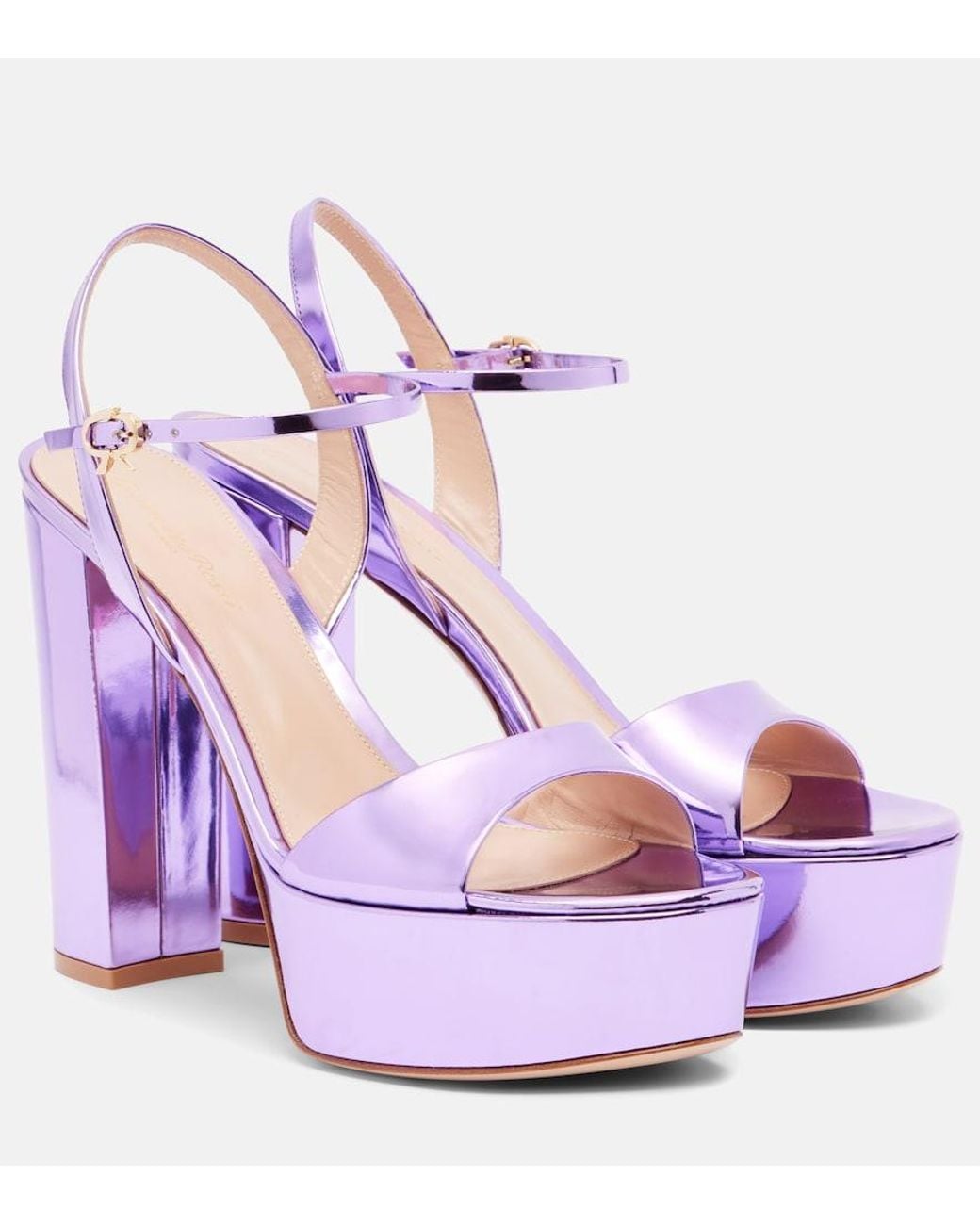 Gianvito Rossi Purple Marlena 125 Leather Platform Sandals