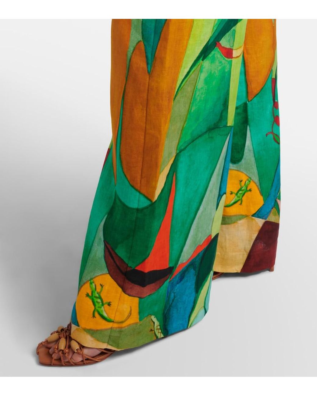 ALÉMAIS Green X Mokshini Linen Wide-Leg Pants