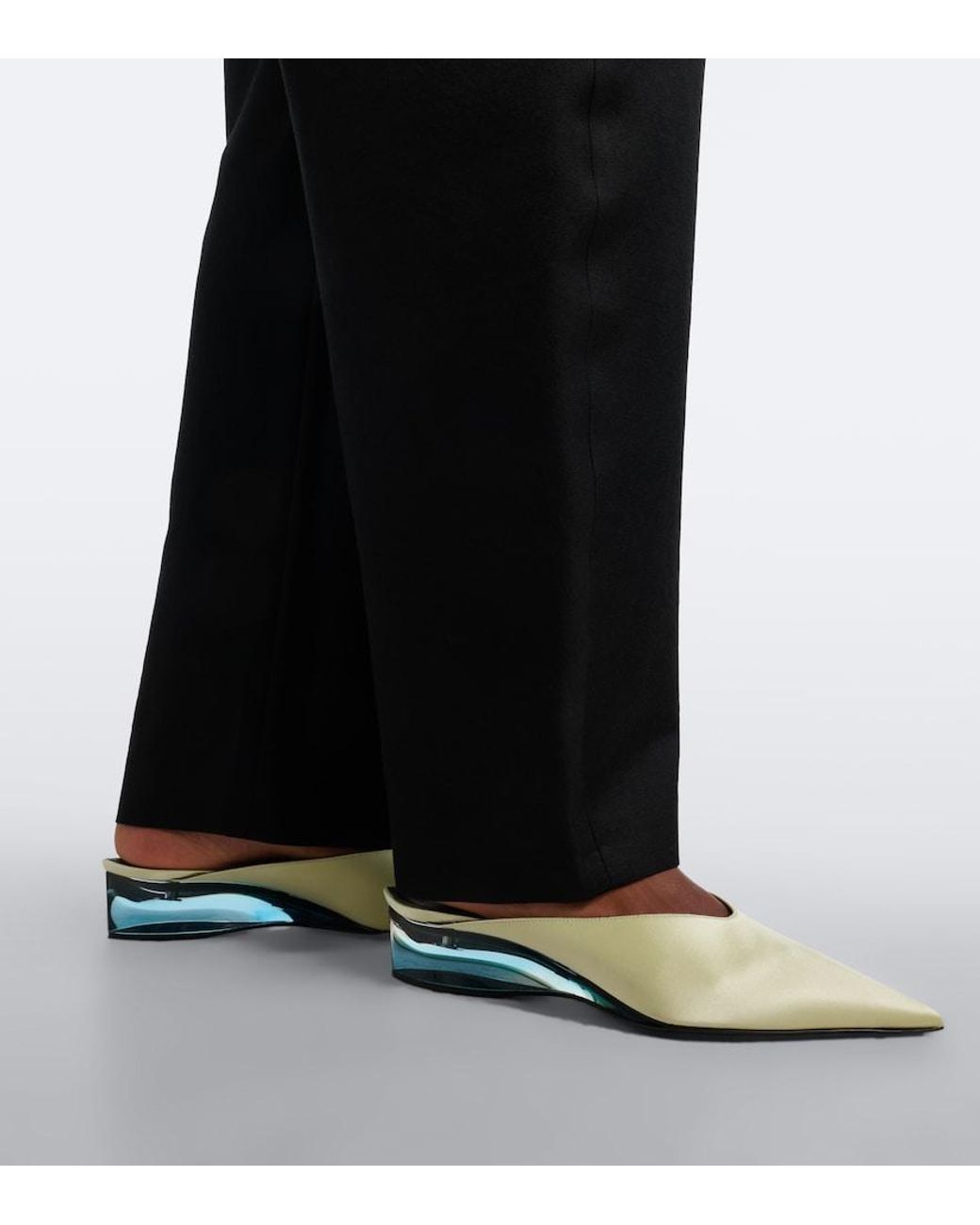 Alaïa White Satin Mules