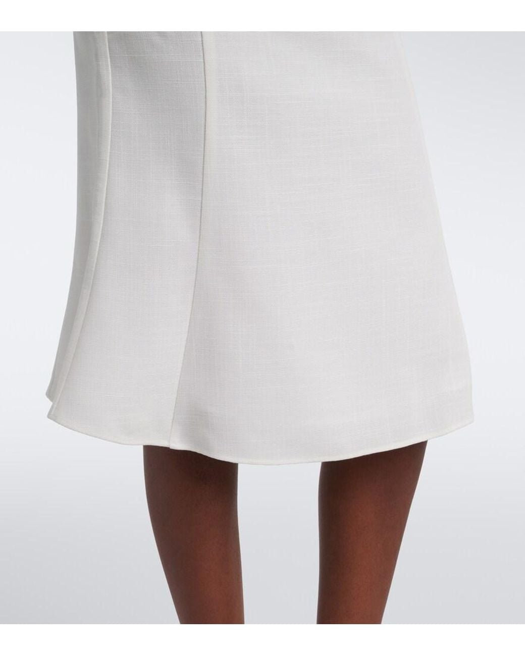 ShuShu/Tong White Bow-Detail Ruffled Midi Skirt