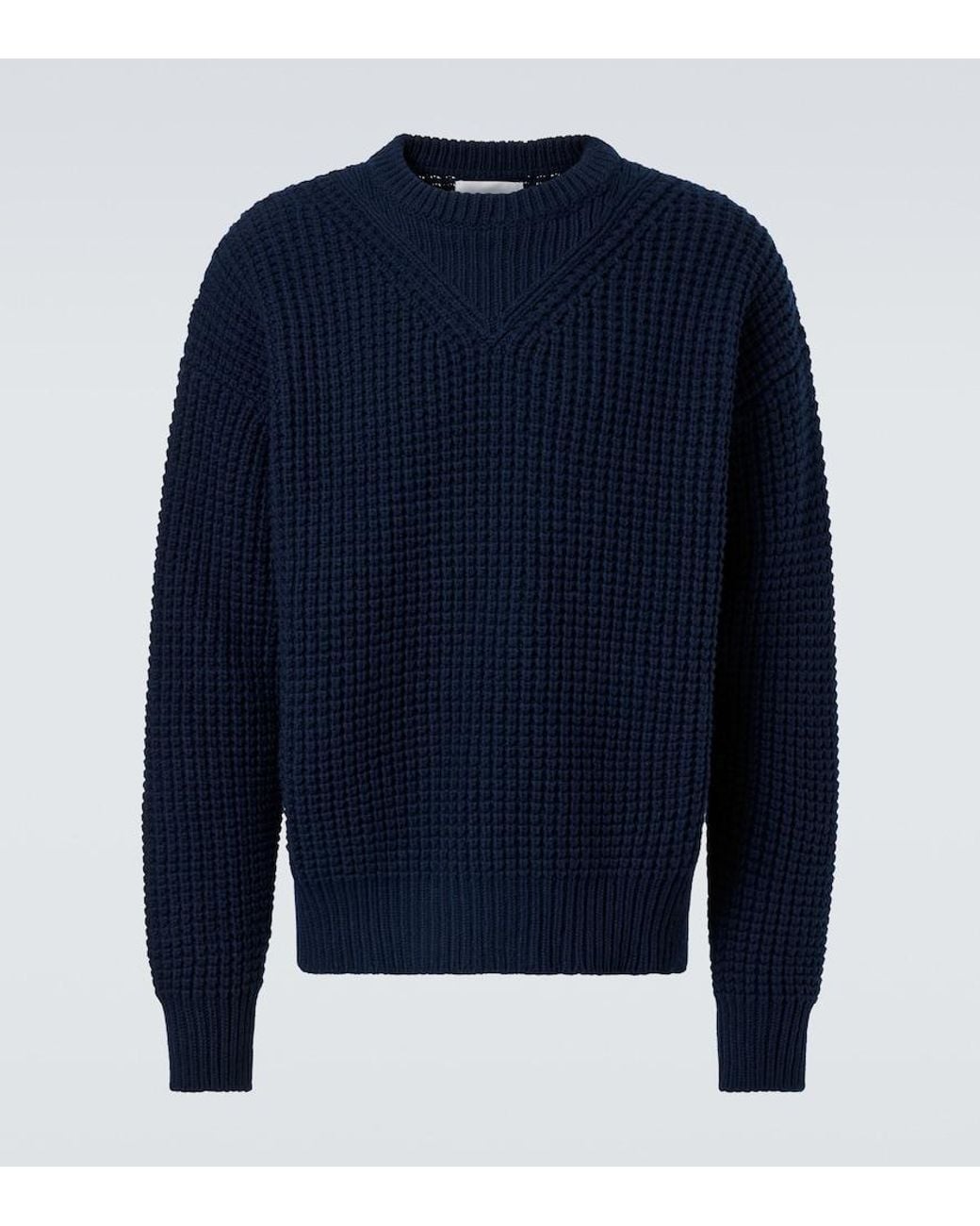 Jil Sander Blue Oversized Virgin Wool Sweater for men