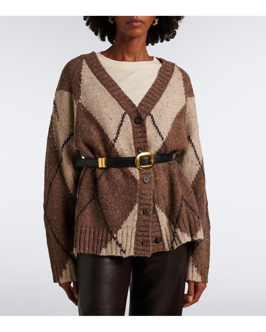 Altuzarra Brown Ramblers Wool And Alpaca-Blend Cardigan