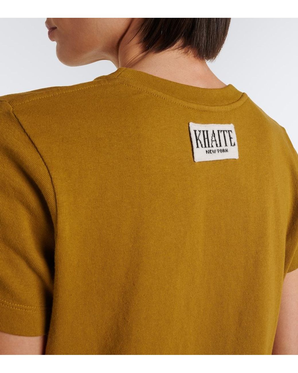 Khaite Yellow Emmylou Knitted Cotton T-Shirt