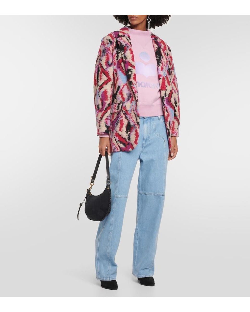 Isabel Marant Purple Intarsia Wool-Blend Jacket