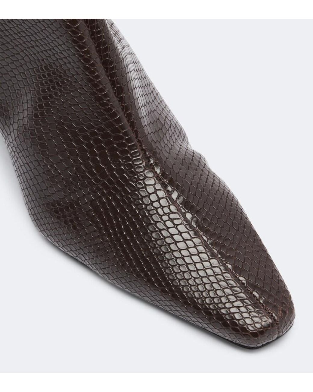 Staud Black Wally Snake-Effect Leather Ankle Boots