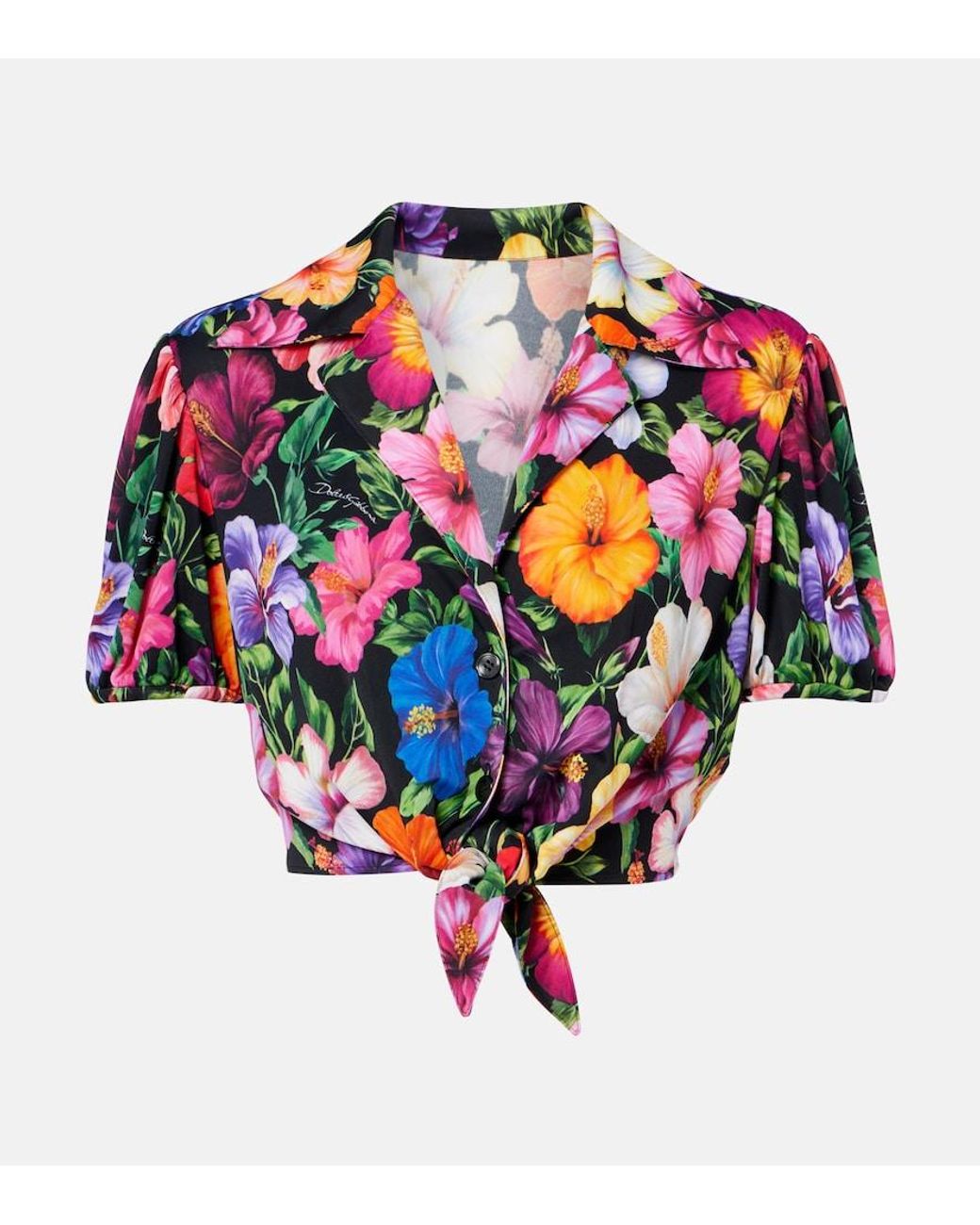 Dolce & Gabbana Multicolor Floral Crop Top