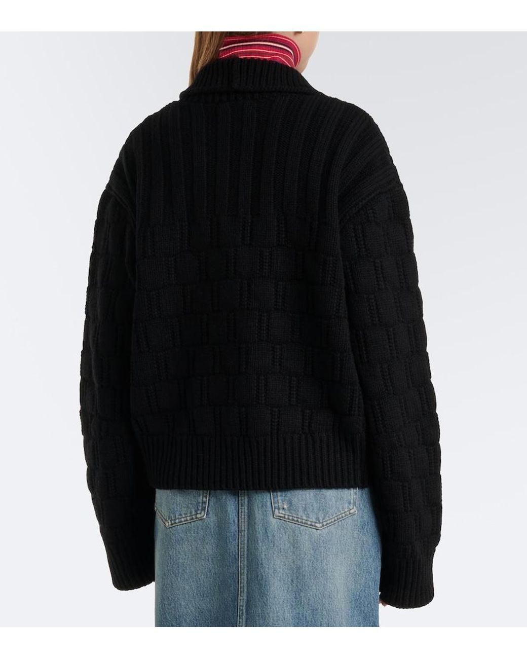 Dries Van Noten Black Wool And Cashmere Cardigan