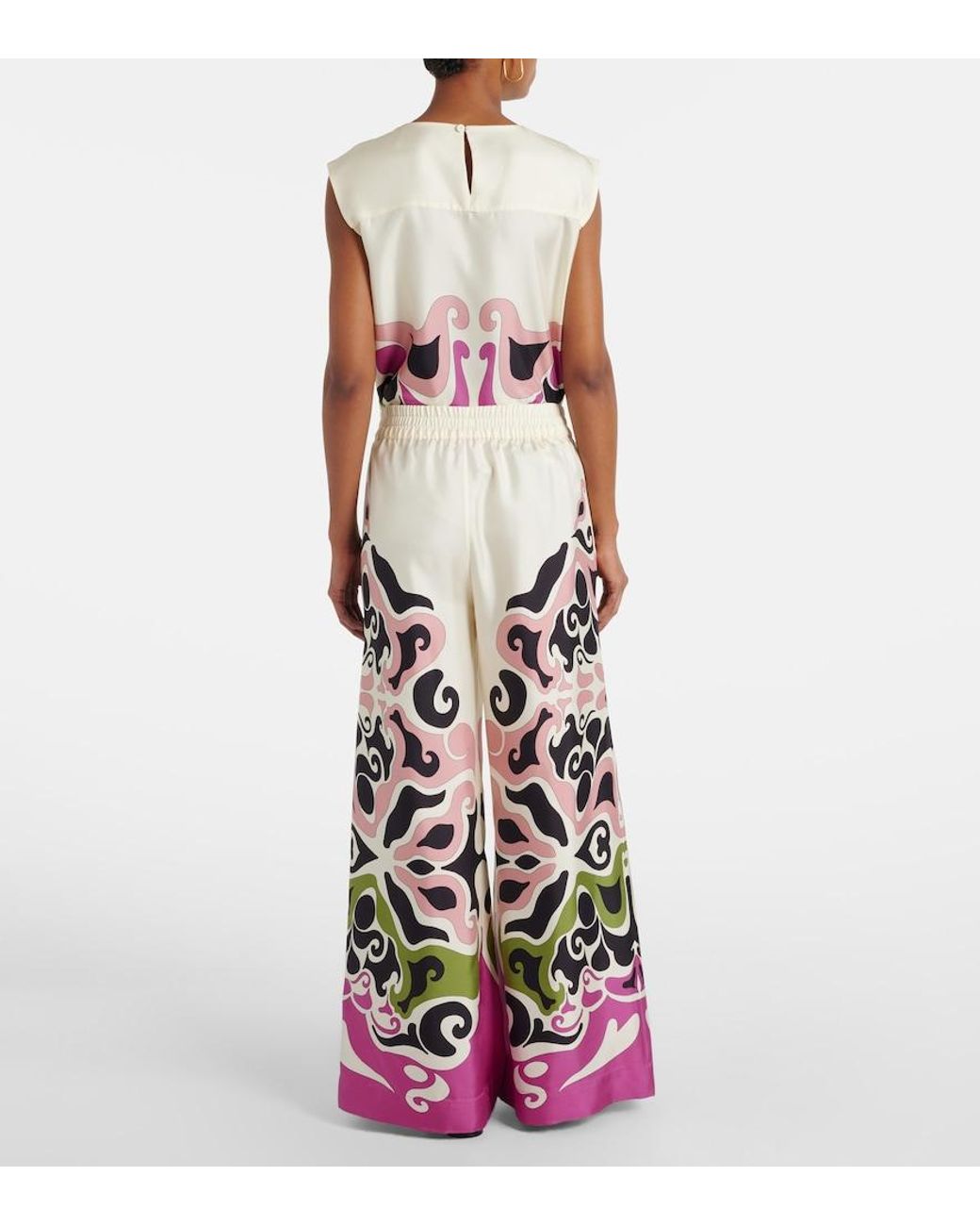 LaDoubleJ Multicolor Printed Silk Twill Palazzo Pants