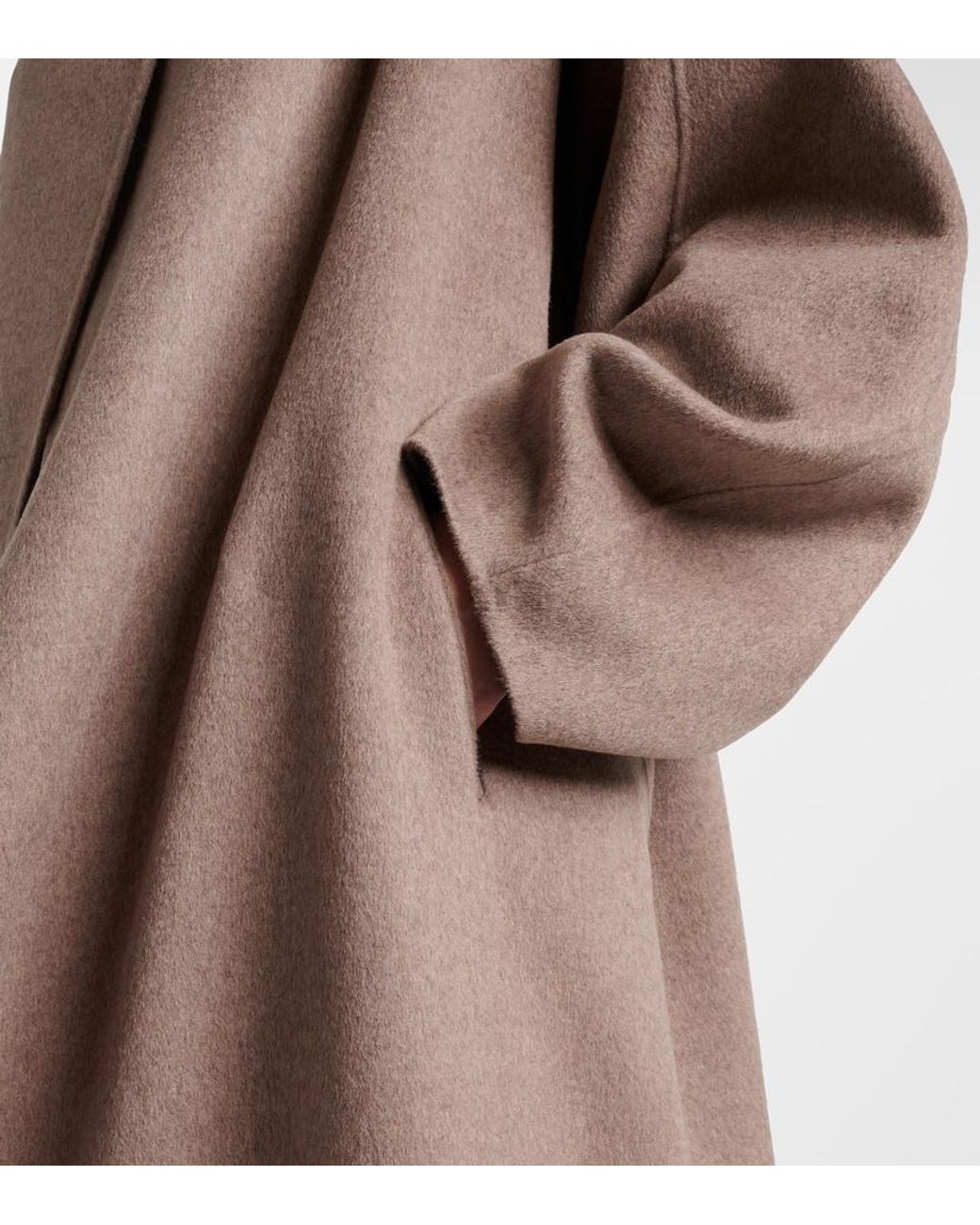 Frankie Shop Natural Leroy Wool-Blend Wrap Coat