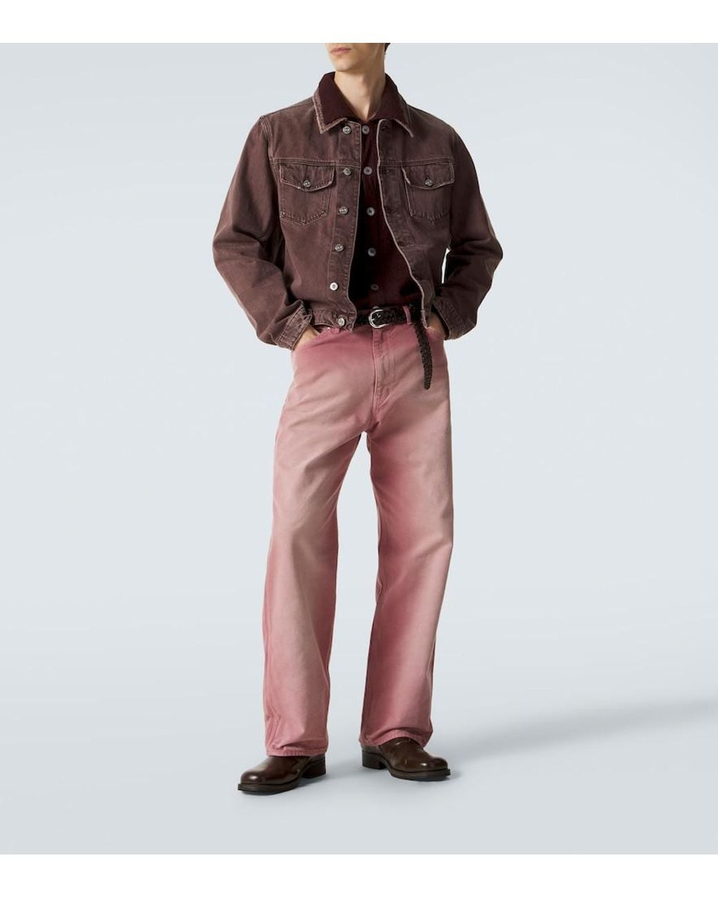 Our Legacy Brown Origin Distressed Denim Jacket for men