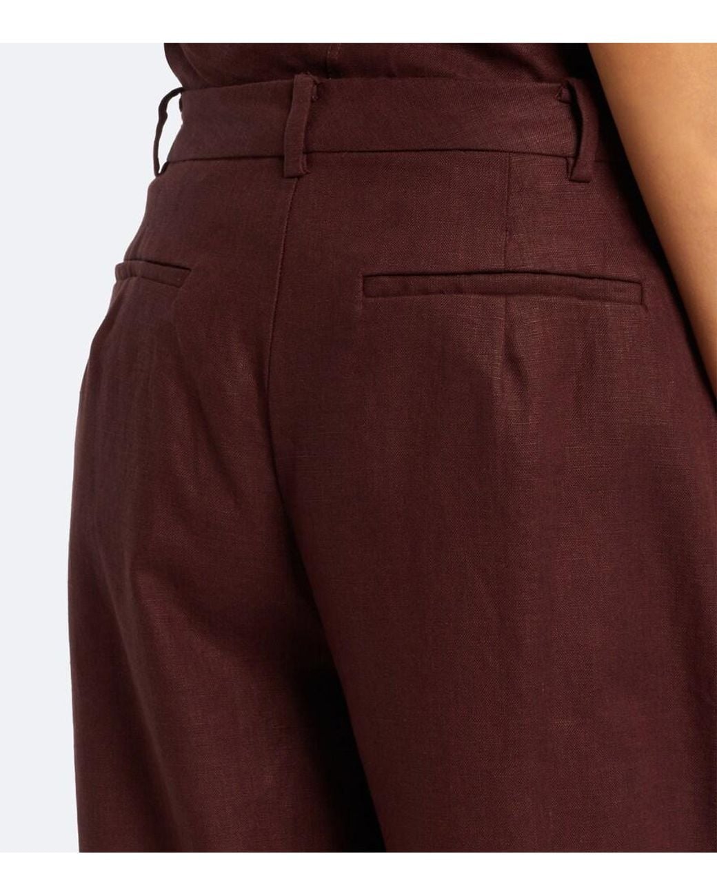 Faithfull The Brand Purple Sofia Linen Wide-Leg Pants