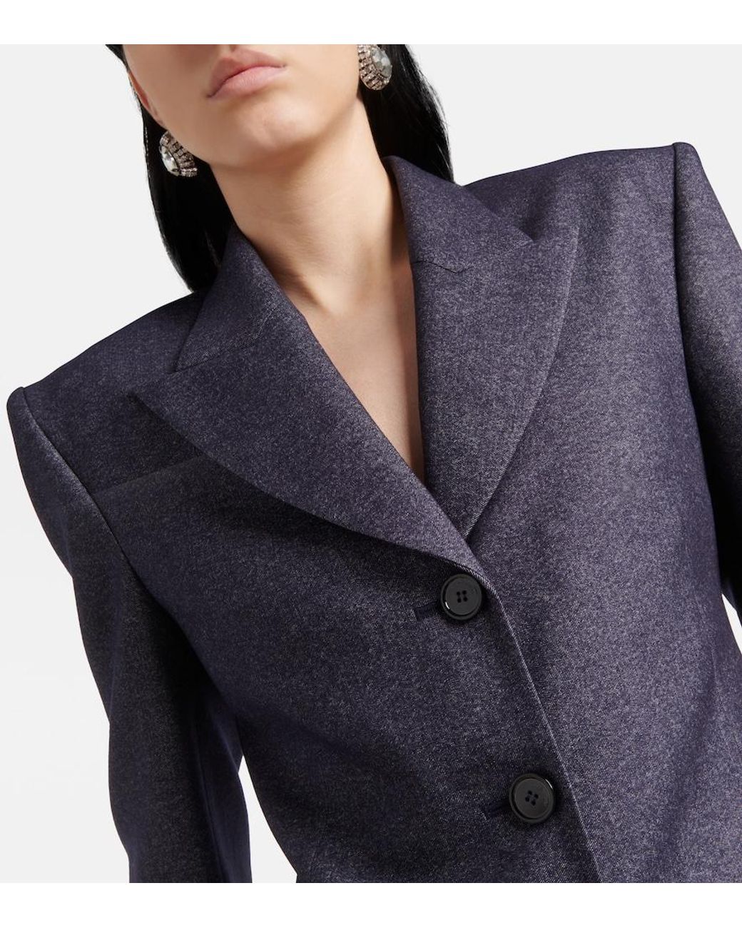 Magda Butrym Blue Wool-Blend Blazer