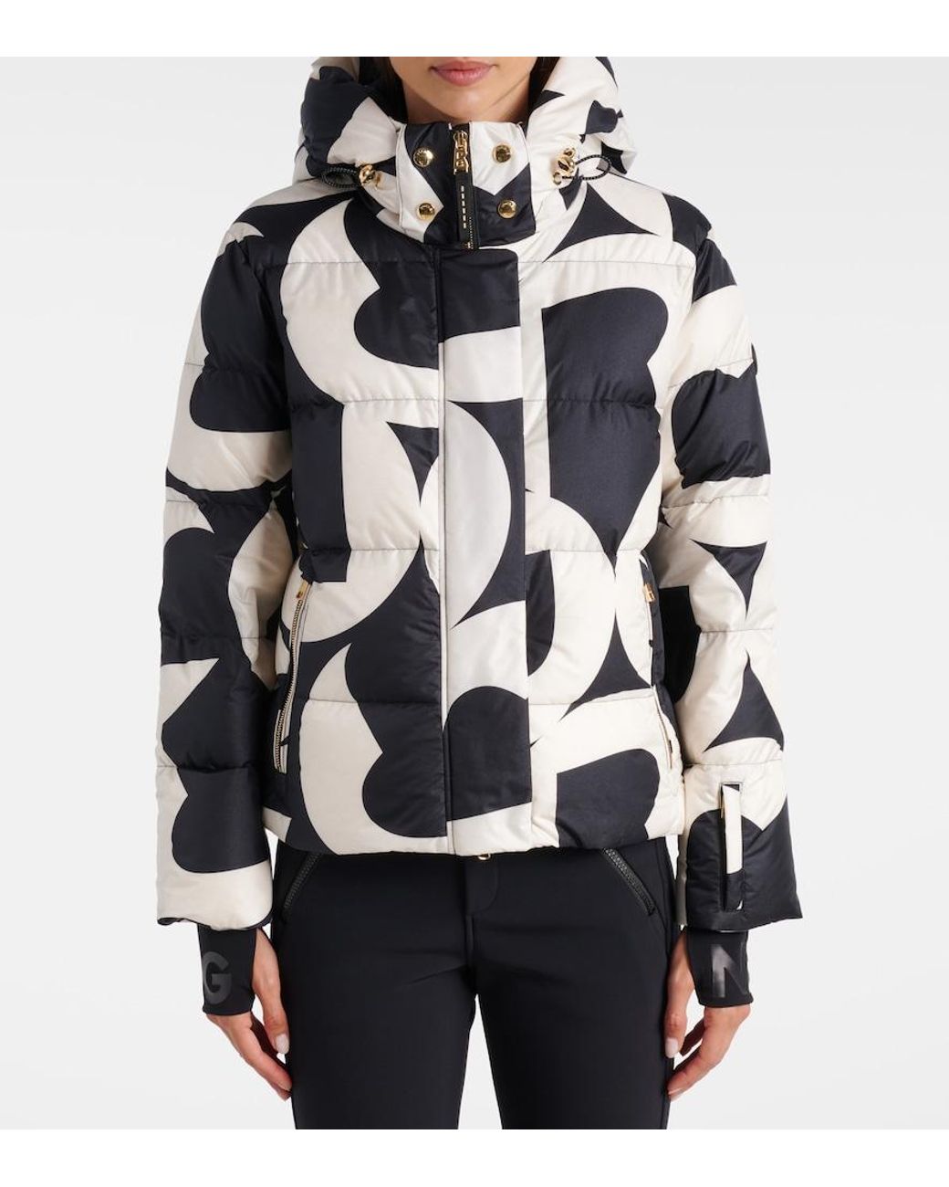Bogner Black Maja Printed Down Ski Jacket