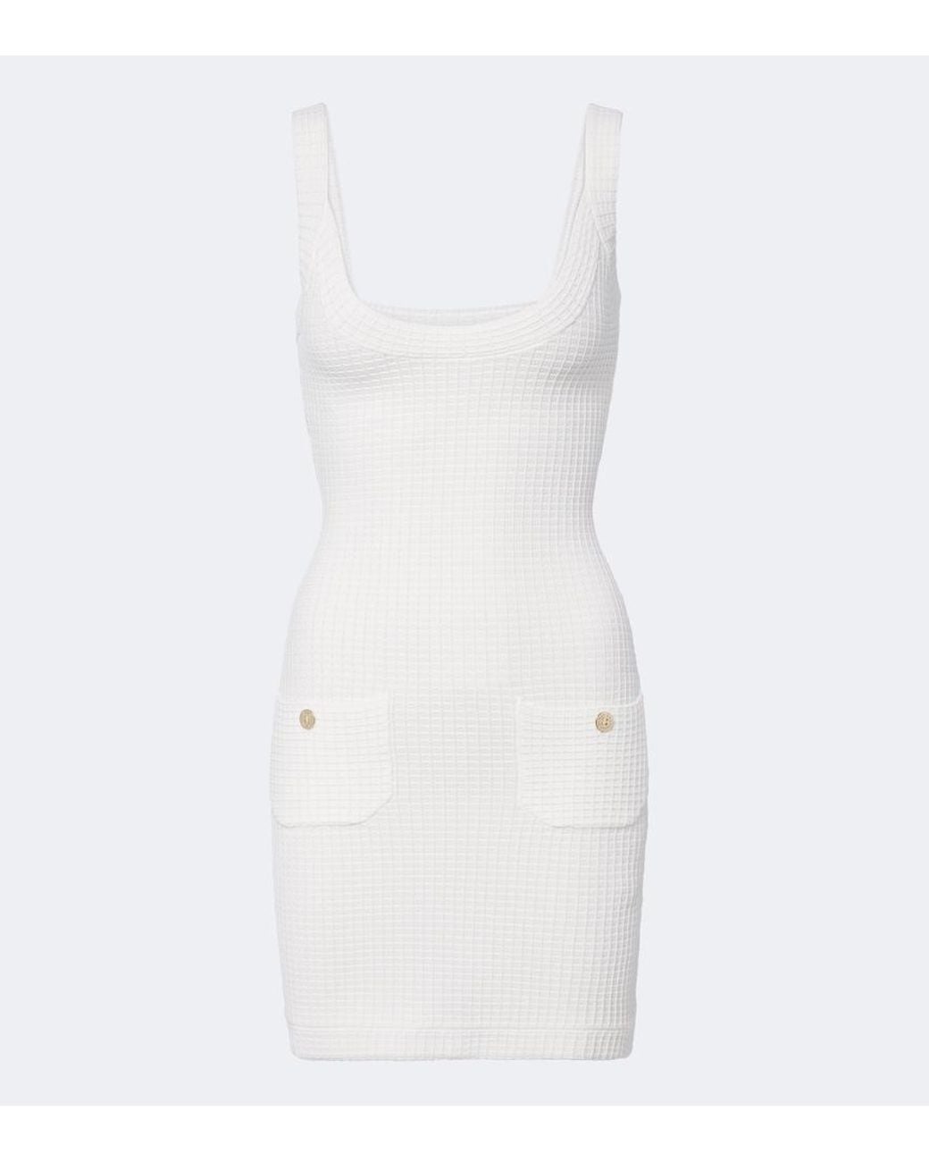 Melissa Odabash White Finola Knitted Minidress