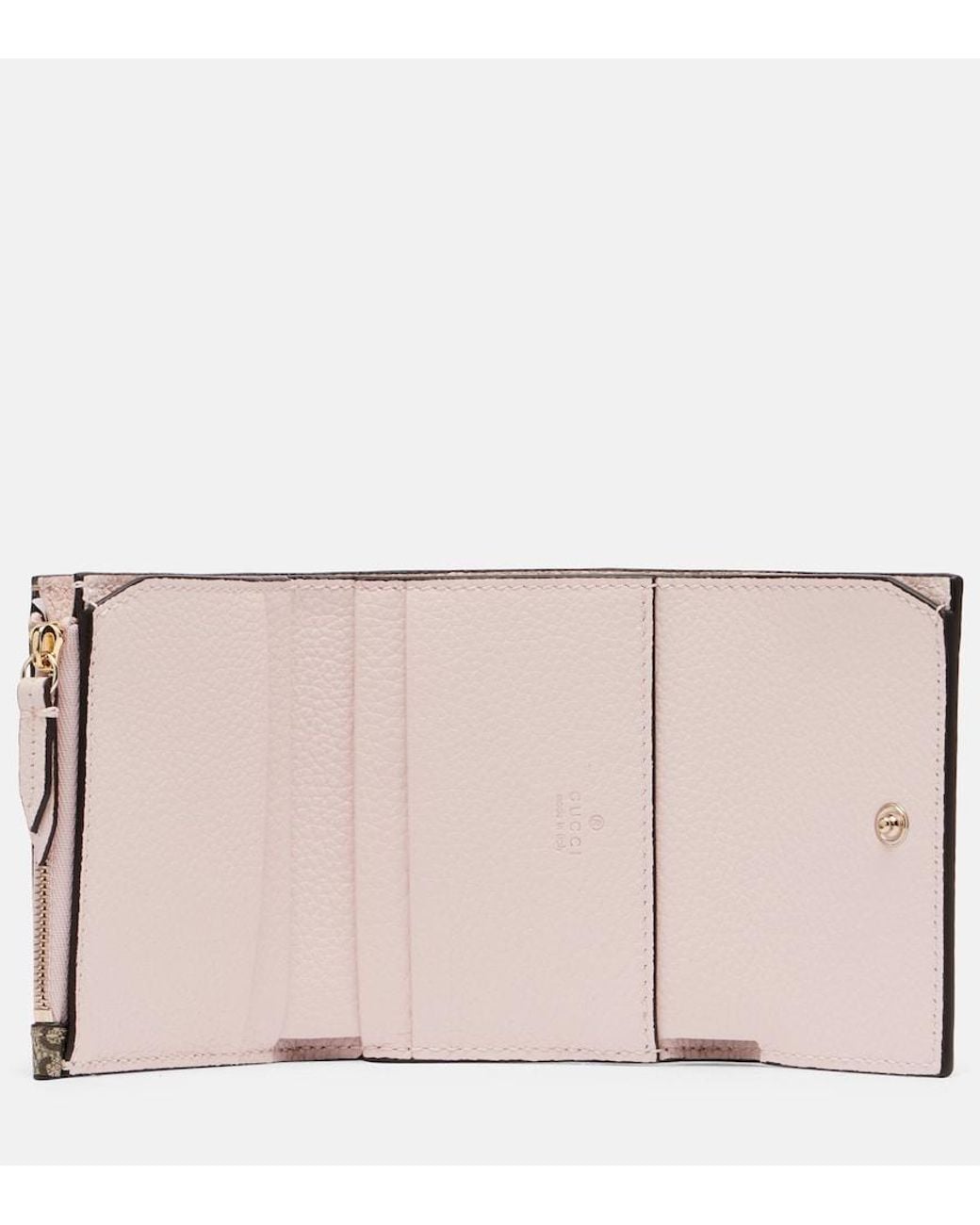 Gucci Natural Gg Marmont Mini Leather-Trimmed Wallet