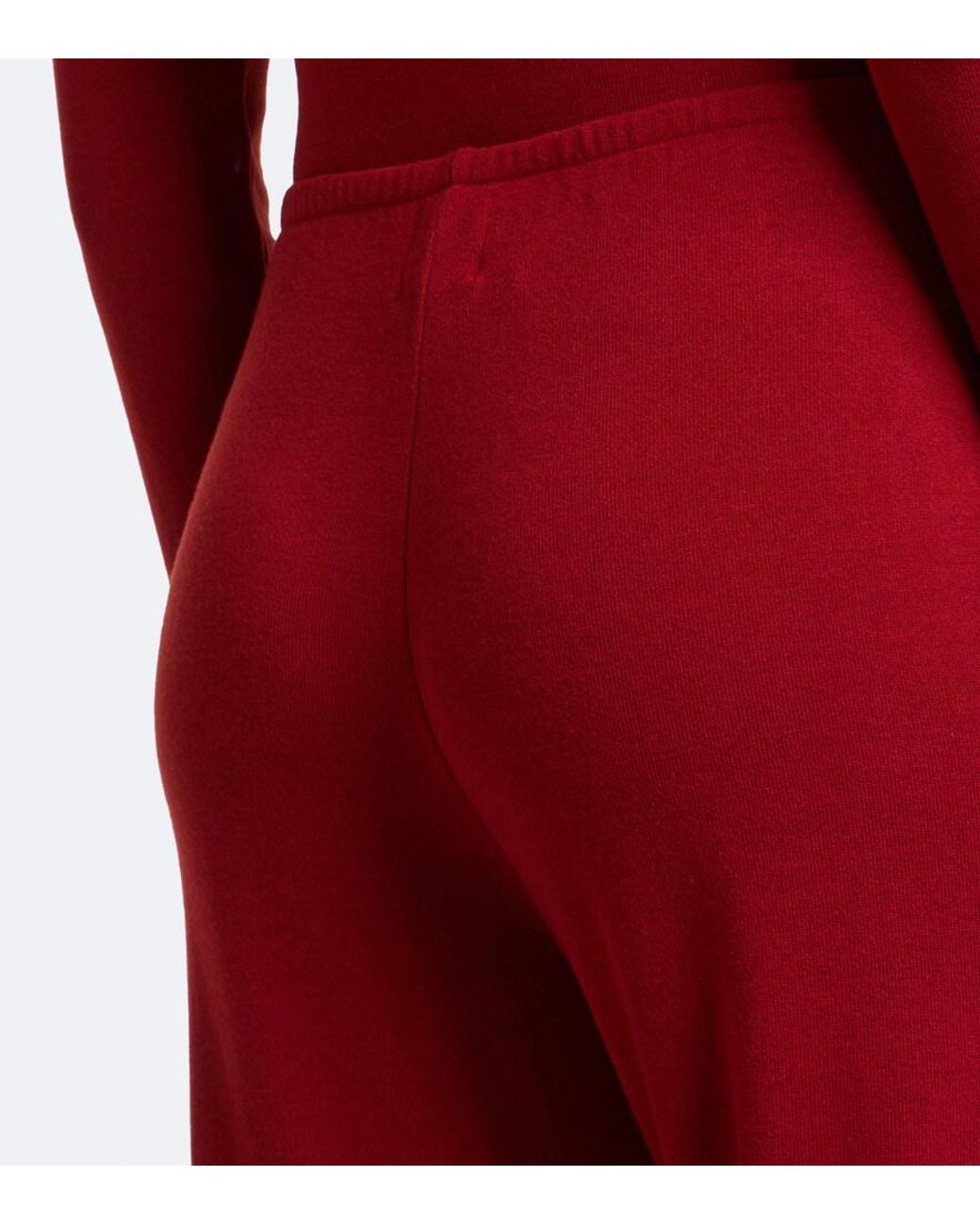 Leset Red Lauren Jersey Wide-Leg Pants
