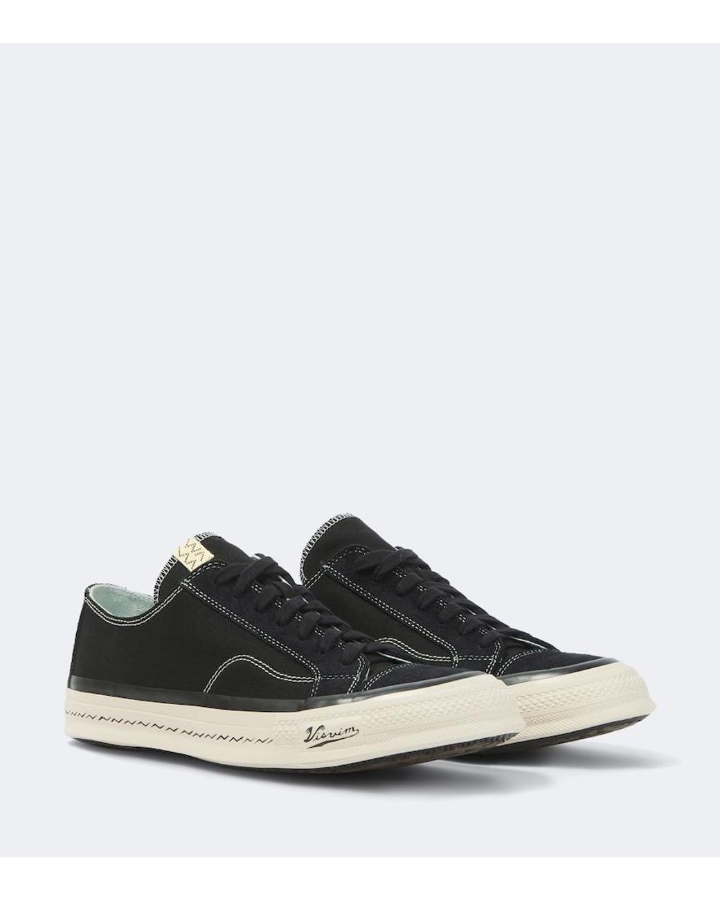 Visvim Black Nolan Suede-Trimmed Canvas Sneakers for men