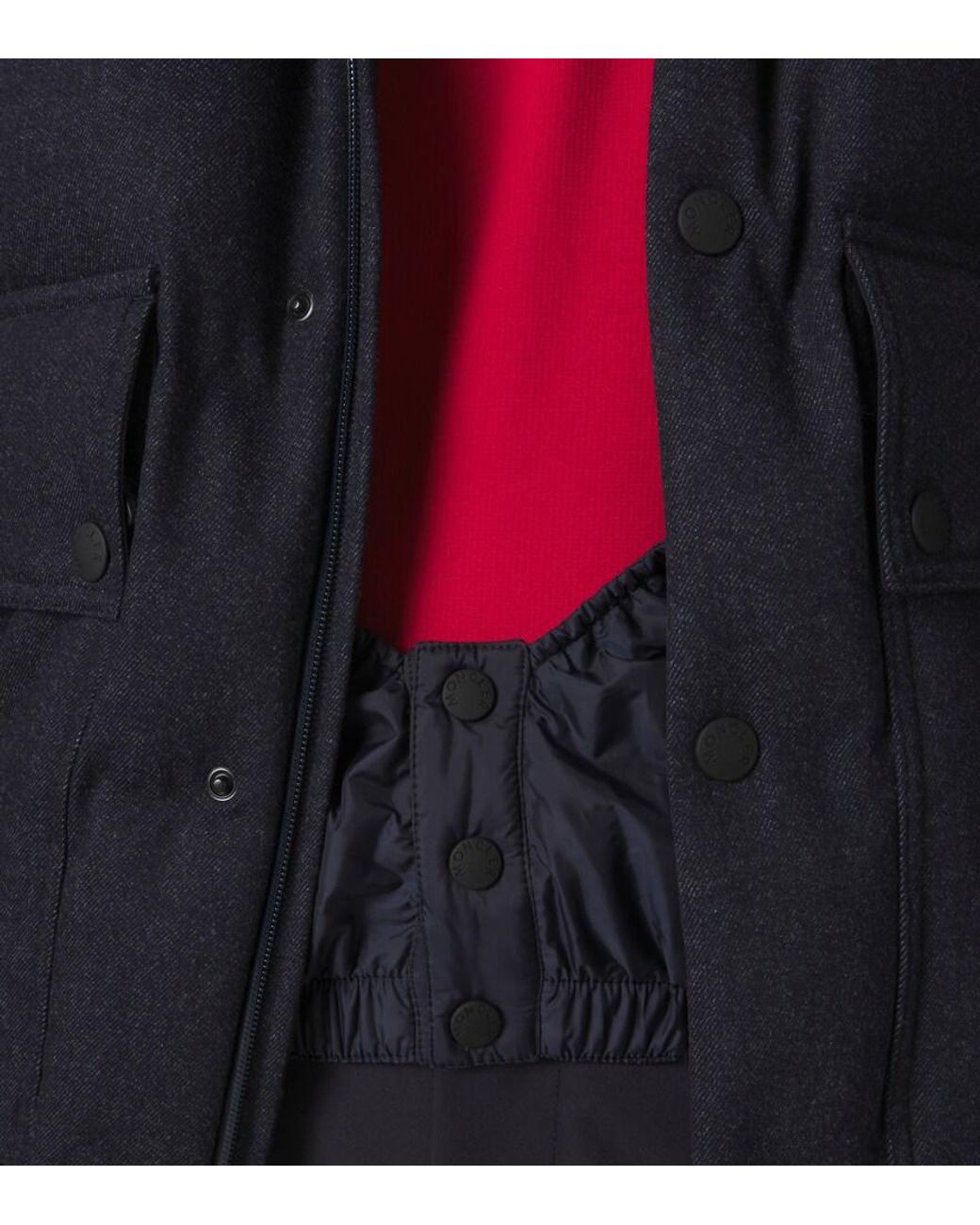 Moncler Black Servance Virgin Wool Down Ski Jacket for men
