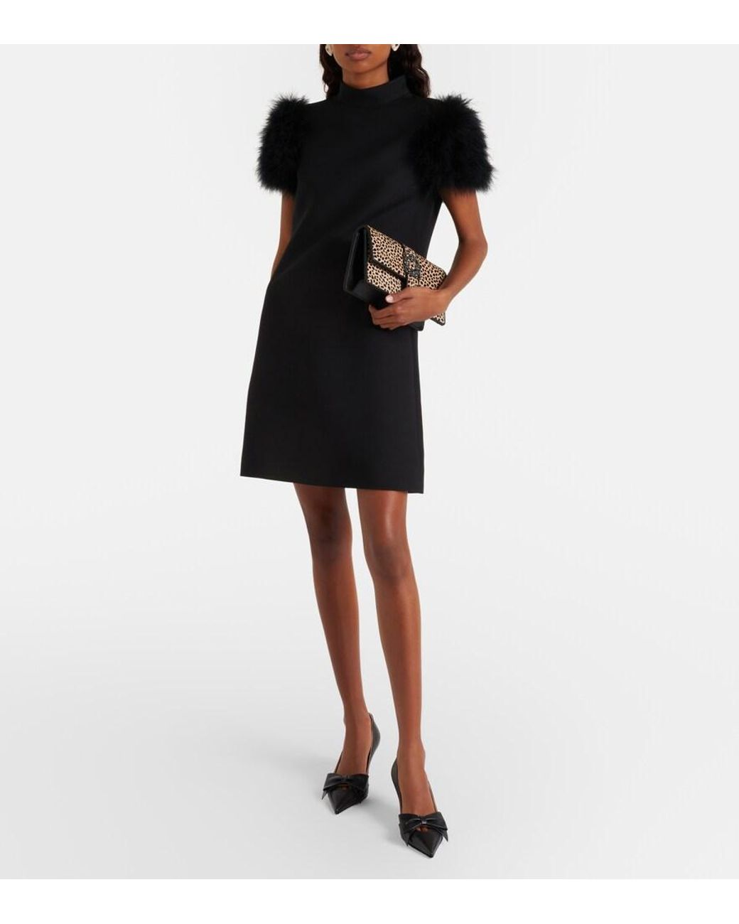 Manolo Blahnik Black Capri Embellished Calf Hair Clutch