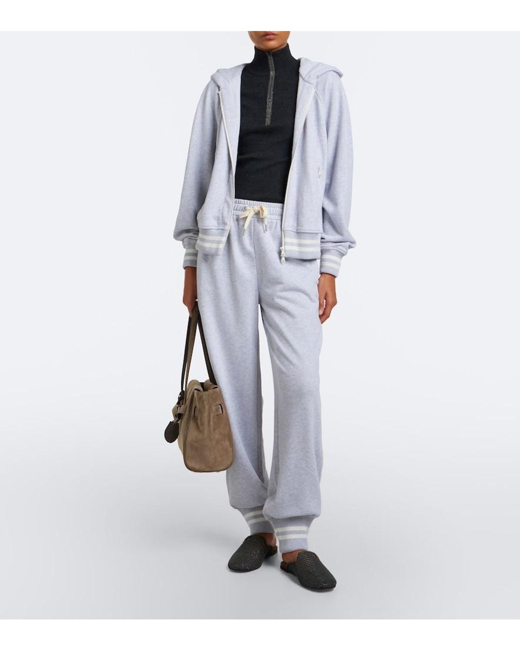Brunello Cucinelli Gray Cotton Jersey Sweatpants