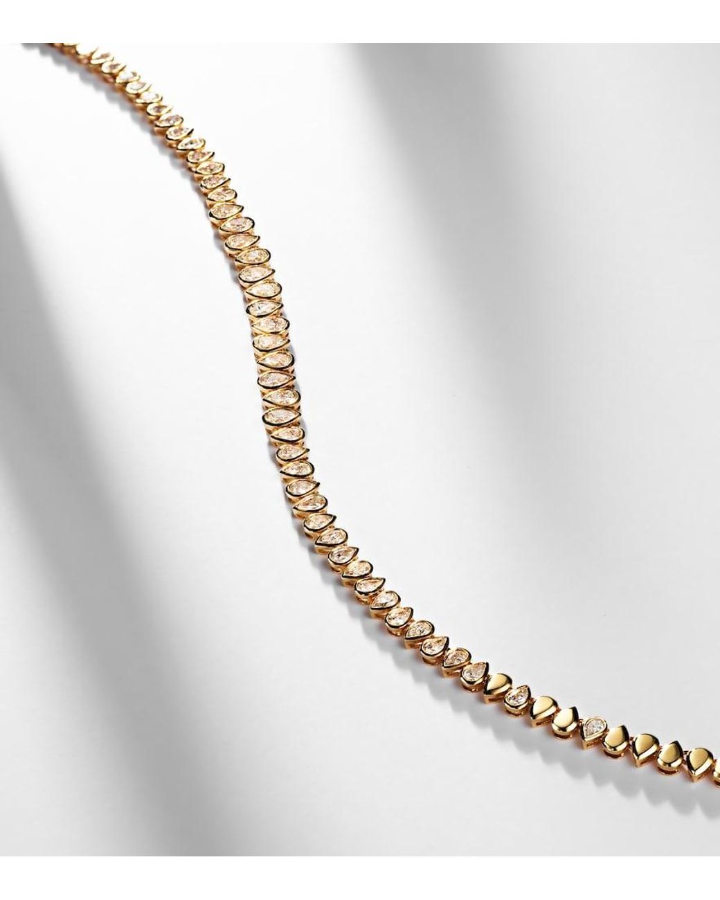 SHAY Metallic 18Kt Tennis Necklace With Diamonds