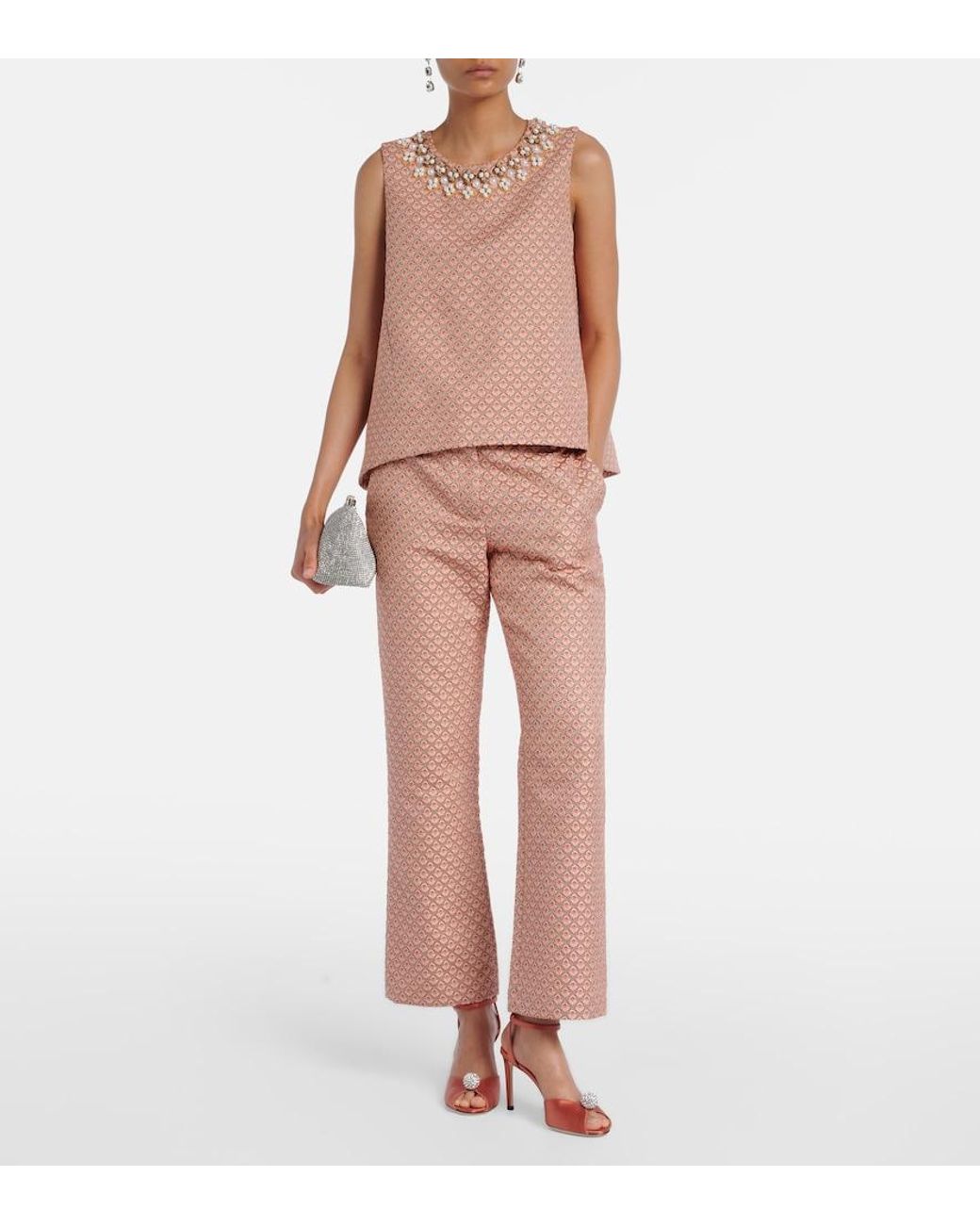 Jimmy Choo Pink Sacora Embellished Satin Sandals