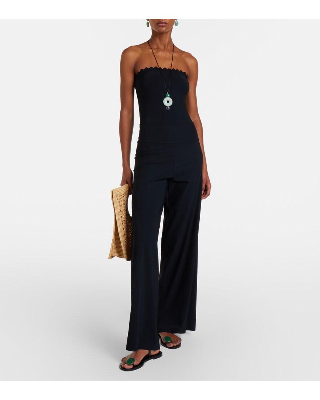 Karla Colletto Blue Basics Wide-Leg Pants