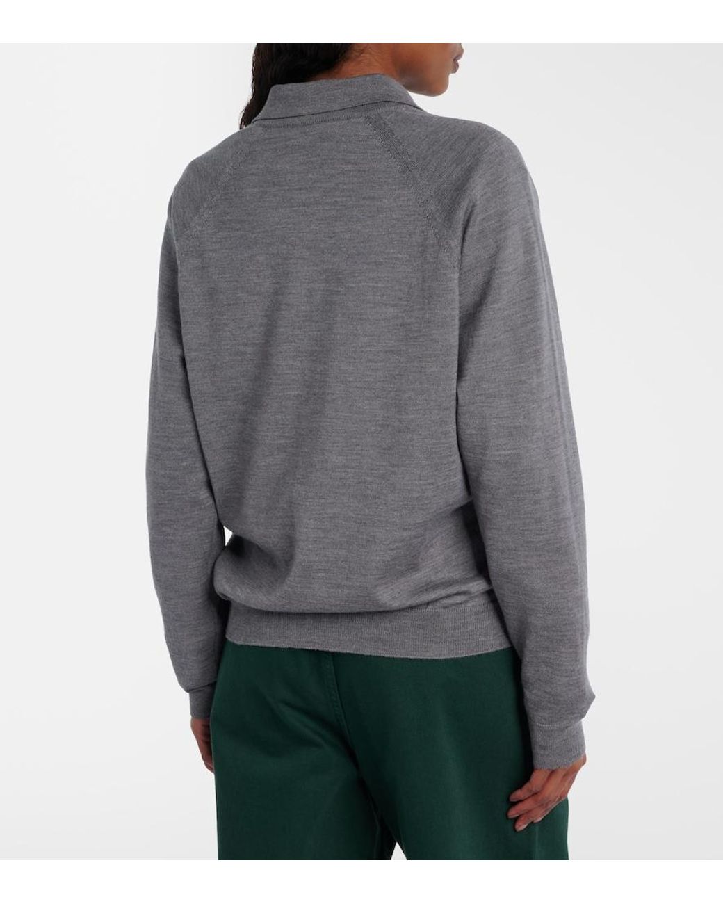 Miu Miu Gray Virgin Wool Polo Sweater