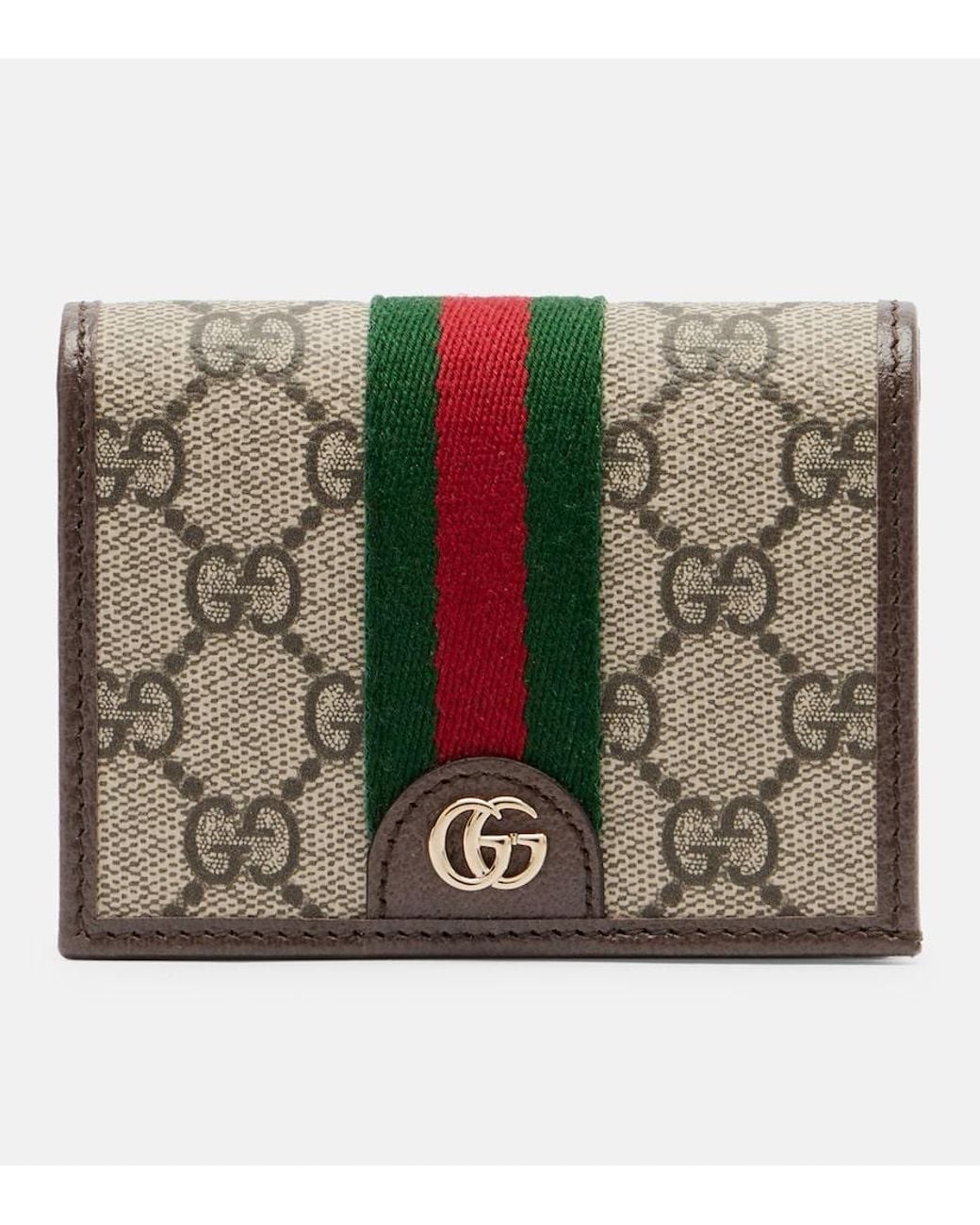 Gucci Metallic Ophidia Small Gg Leather-Trimmed Wallet