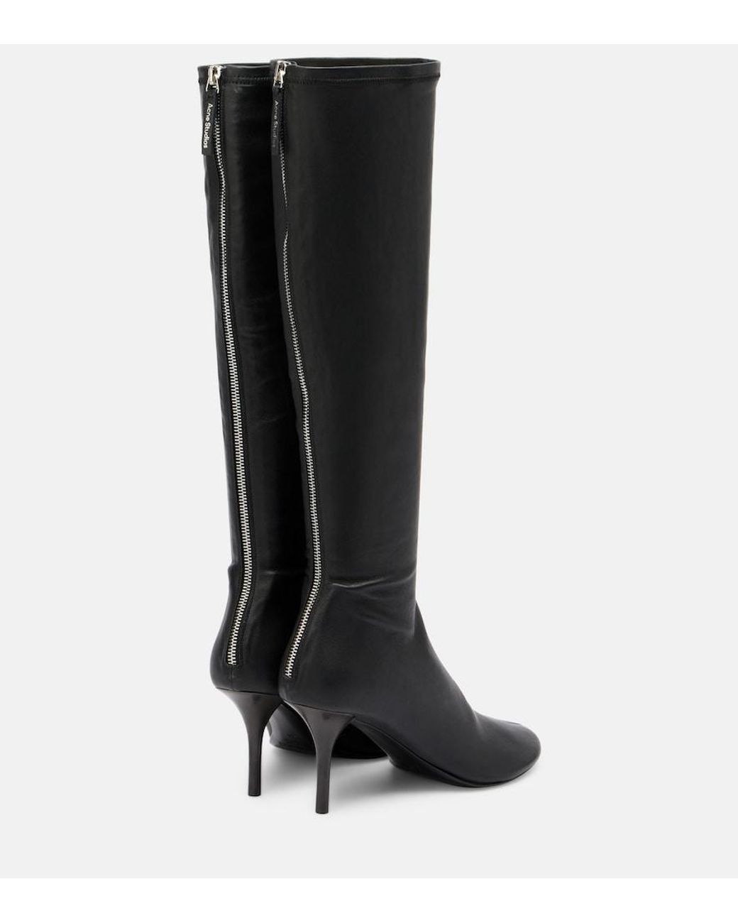 Acne Black 75 Leather Knee-High Boots