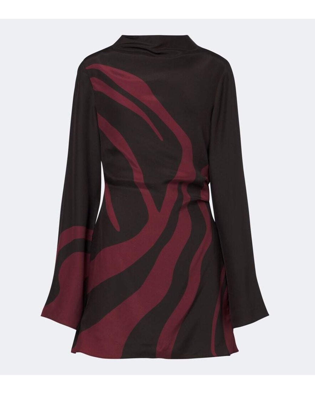 Sir Black Printed Silk Satin Minidress