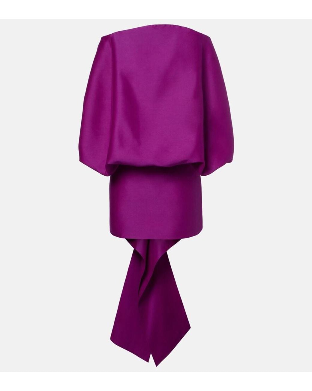 Balenciaga Purple Off-Shoulder Wool And Silk Minidress