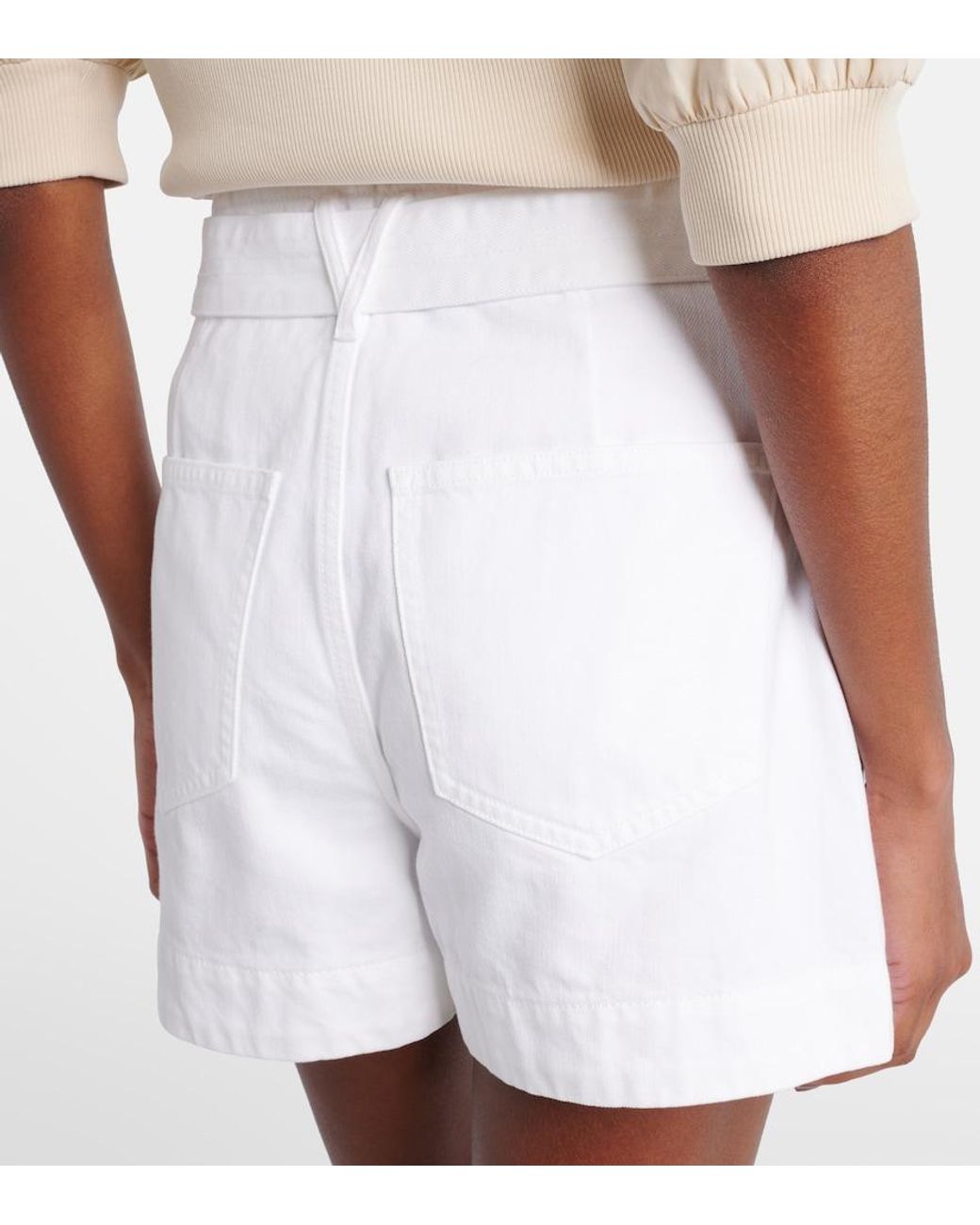Veronica Beard White Agee Cotton-Blend Skort