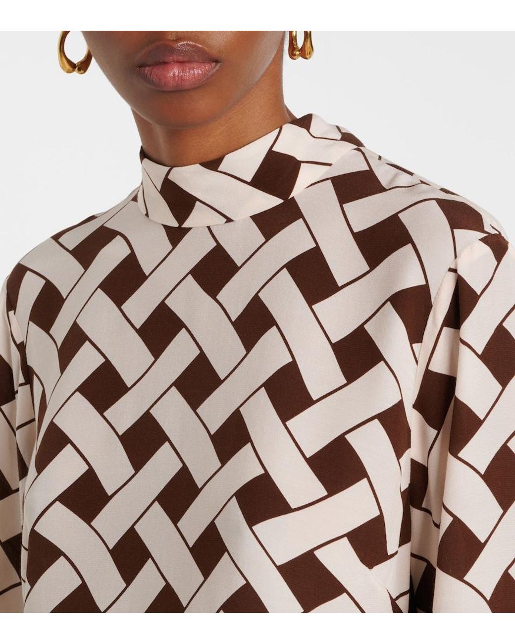 Blouse Libra Imprimee Rixo en coloris Brown