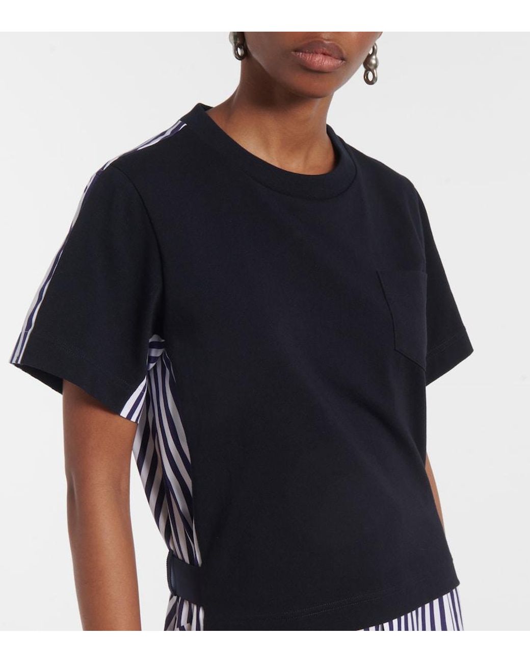 Sacai Blue Striped Cotton Shirt Dress