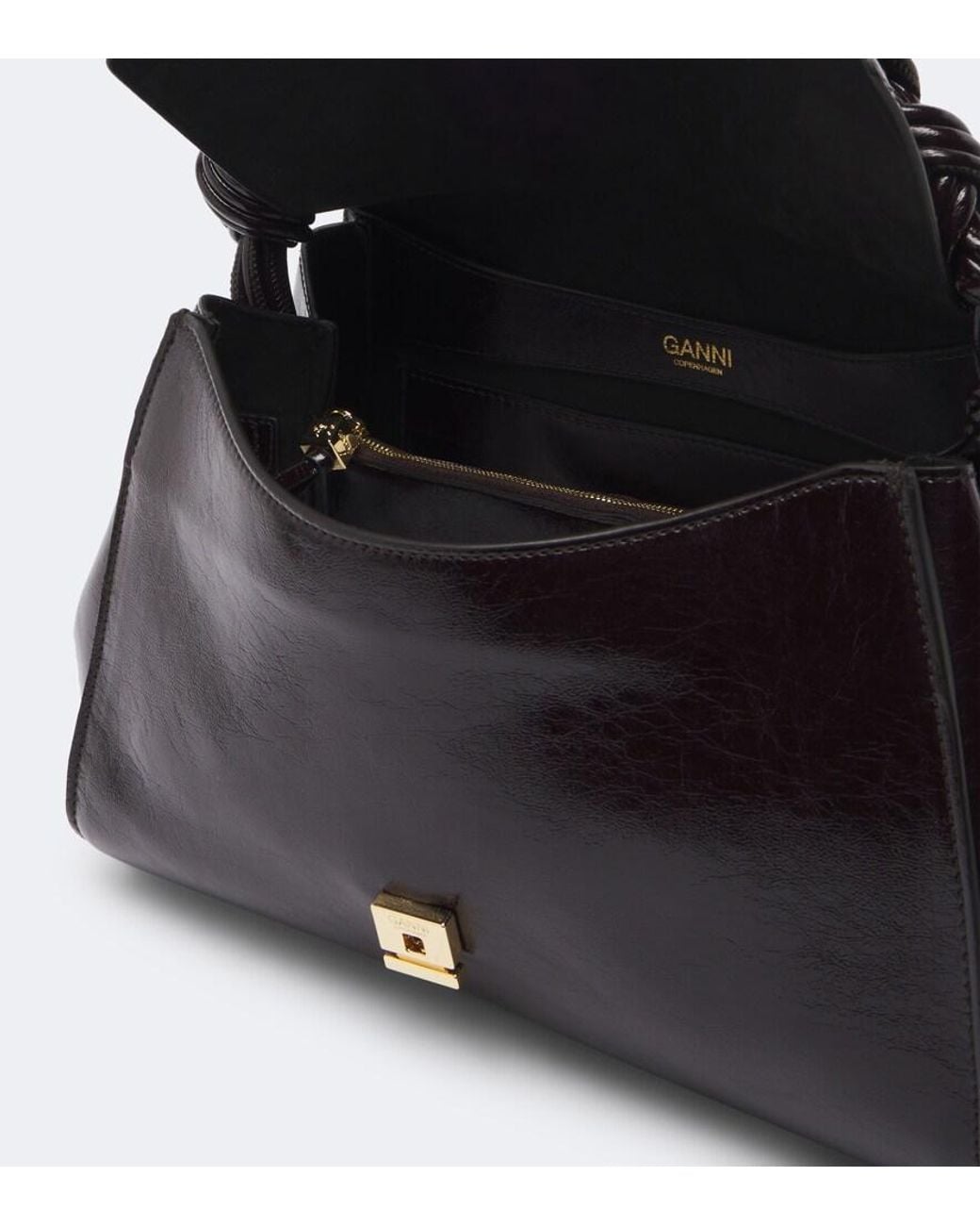 Ganni Black Very Bou Top-Handle Bag