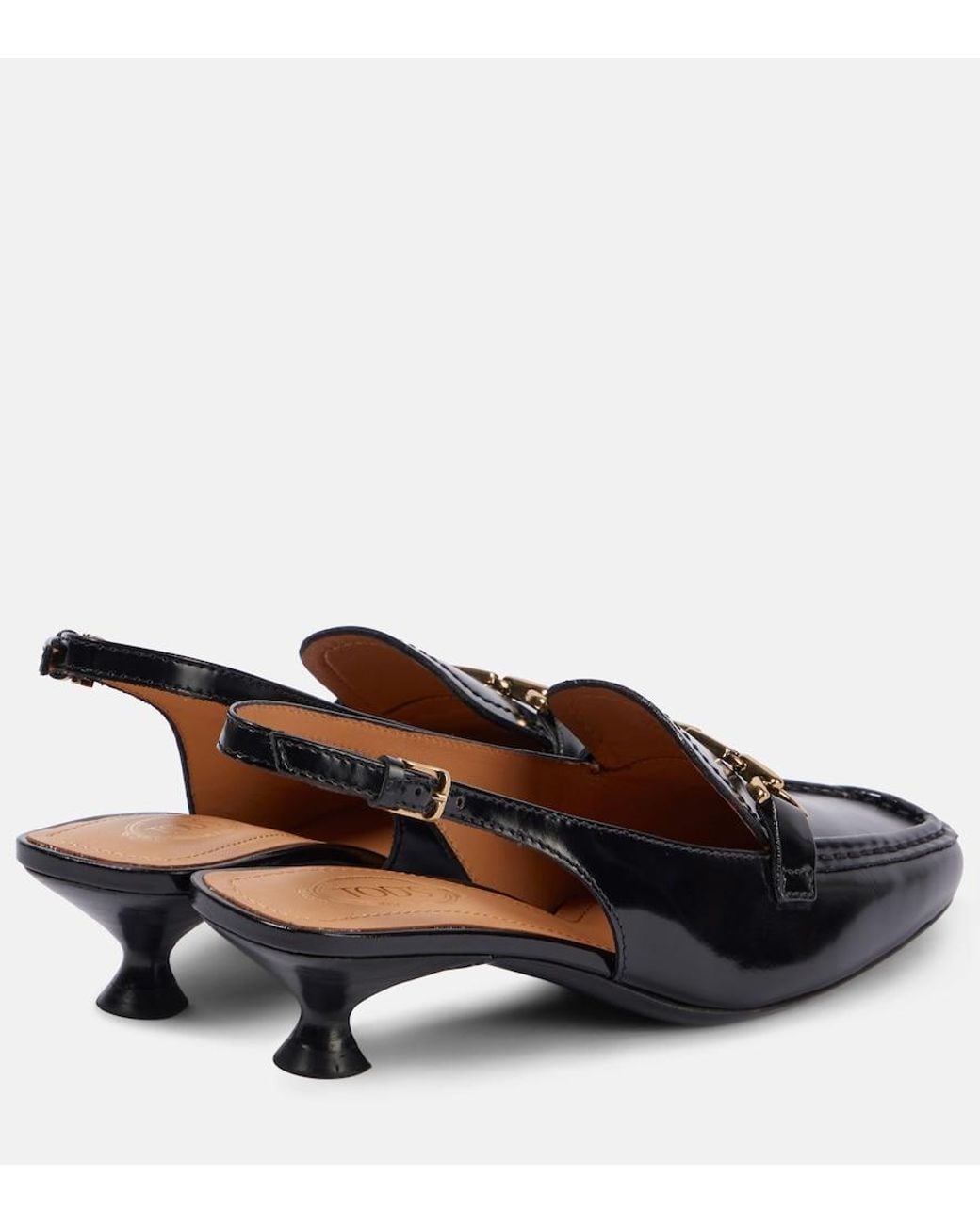 Tod's Black 35 Leather Slingback Pumps