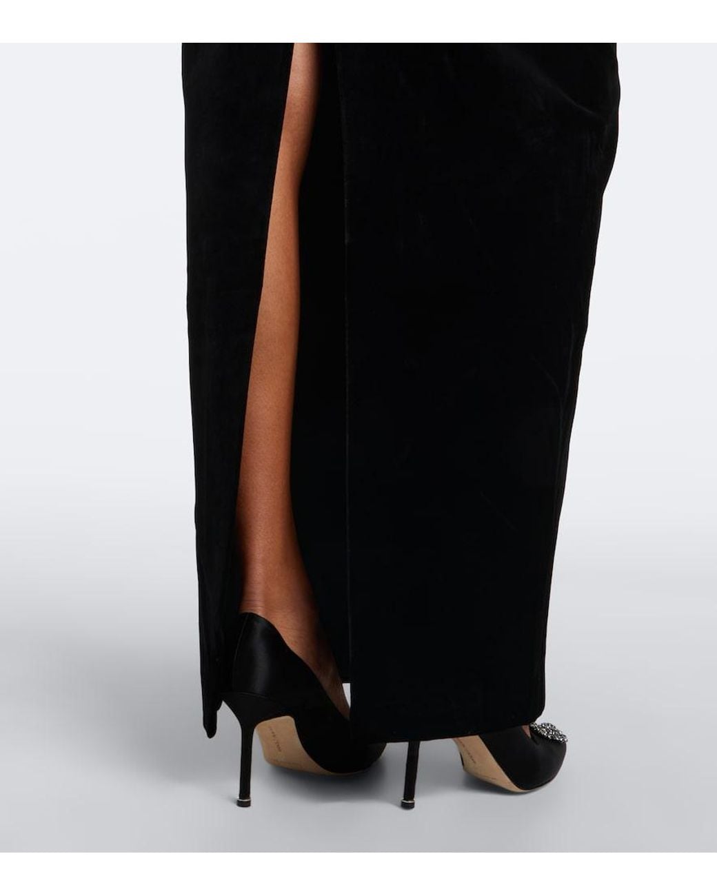 Roland Mouret Black Velvet Maxi Skirt