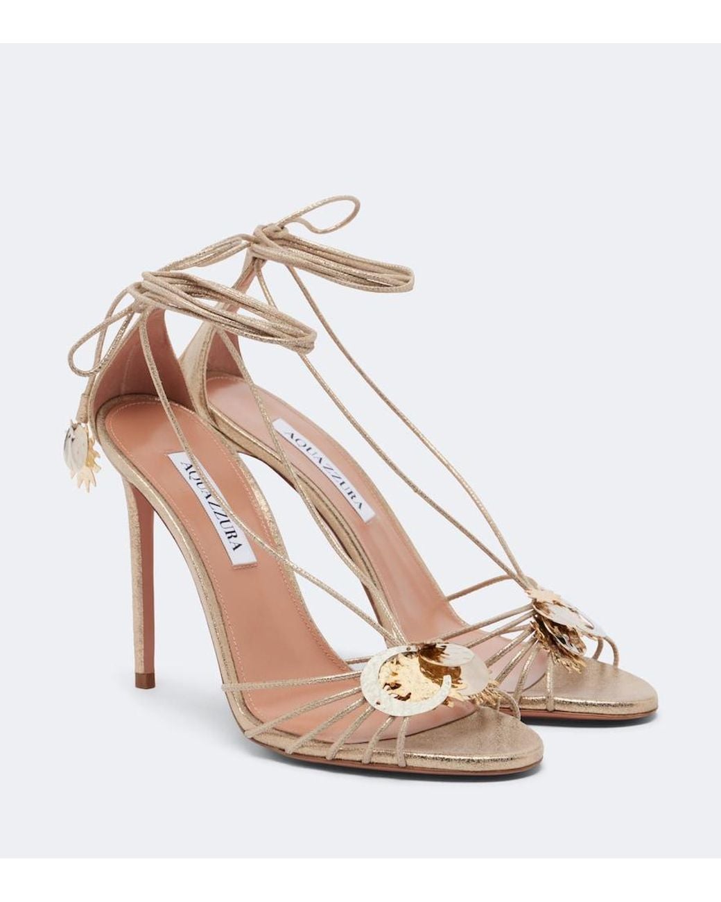Aquazzura Metallic Night Stars Leather Sandals