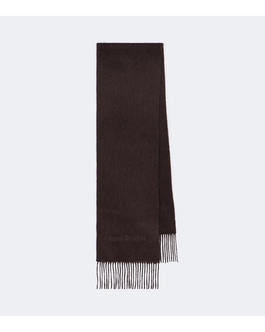 Acne Brown Fringed Alpaca And Wool Scarf
